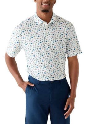Oblada　IVY POLO Crown & Ivy™ Men's Short Sleeve Printed Performance Polo Shirt | Belk