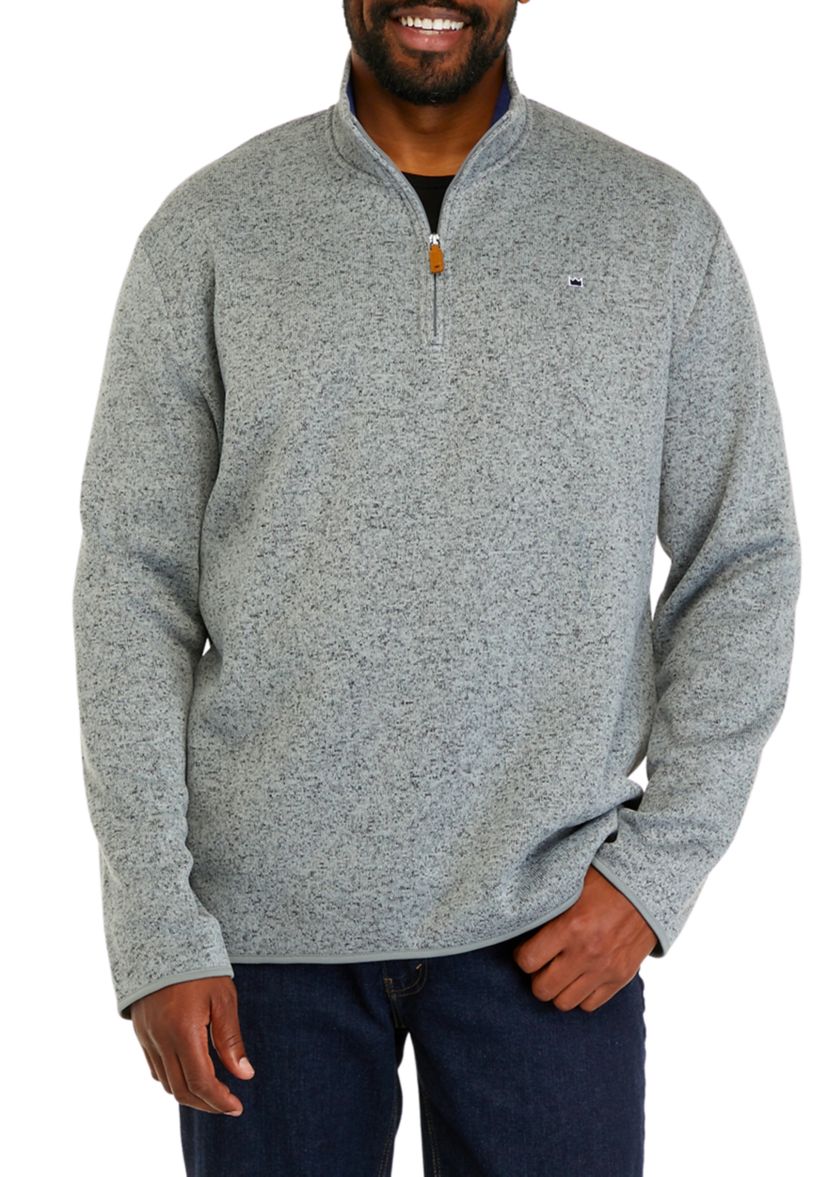 Big & Tall Quarter Zip Fleece Sweater
