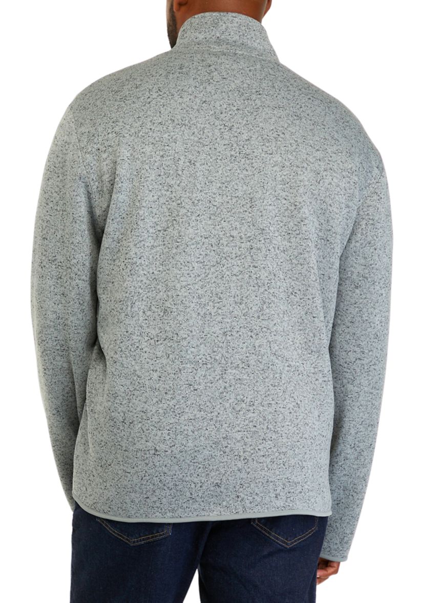 Big & Tall Quarter Zip Fleece Sweater