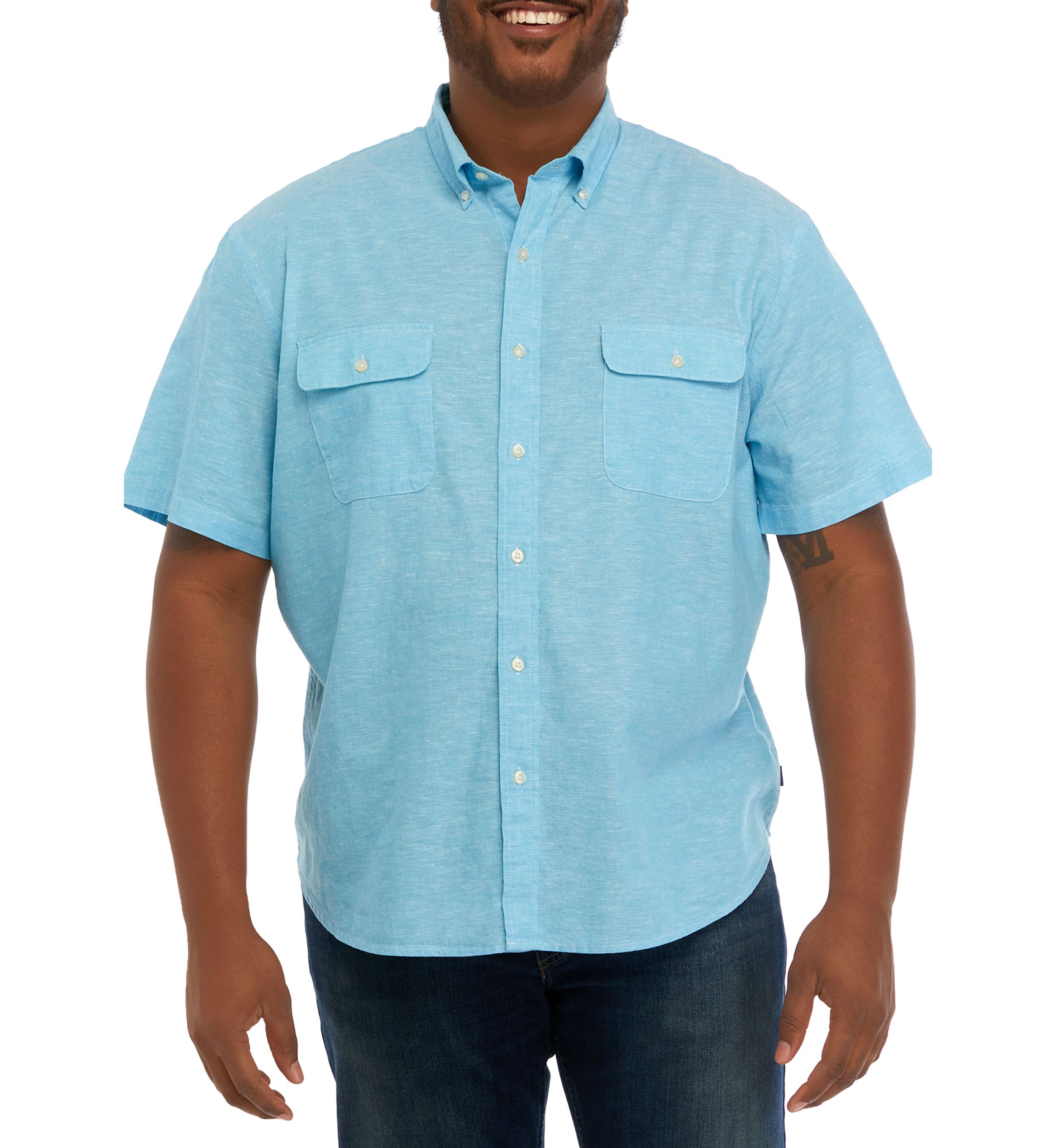 Big & Tall Short Sleeve Woven Shirt