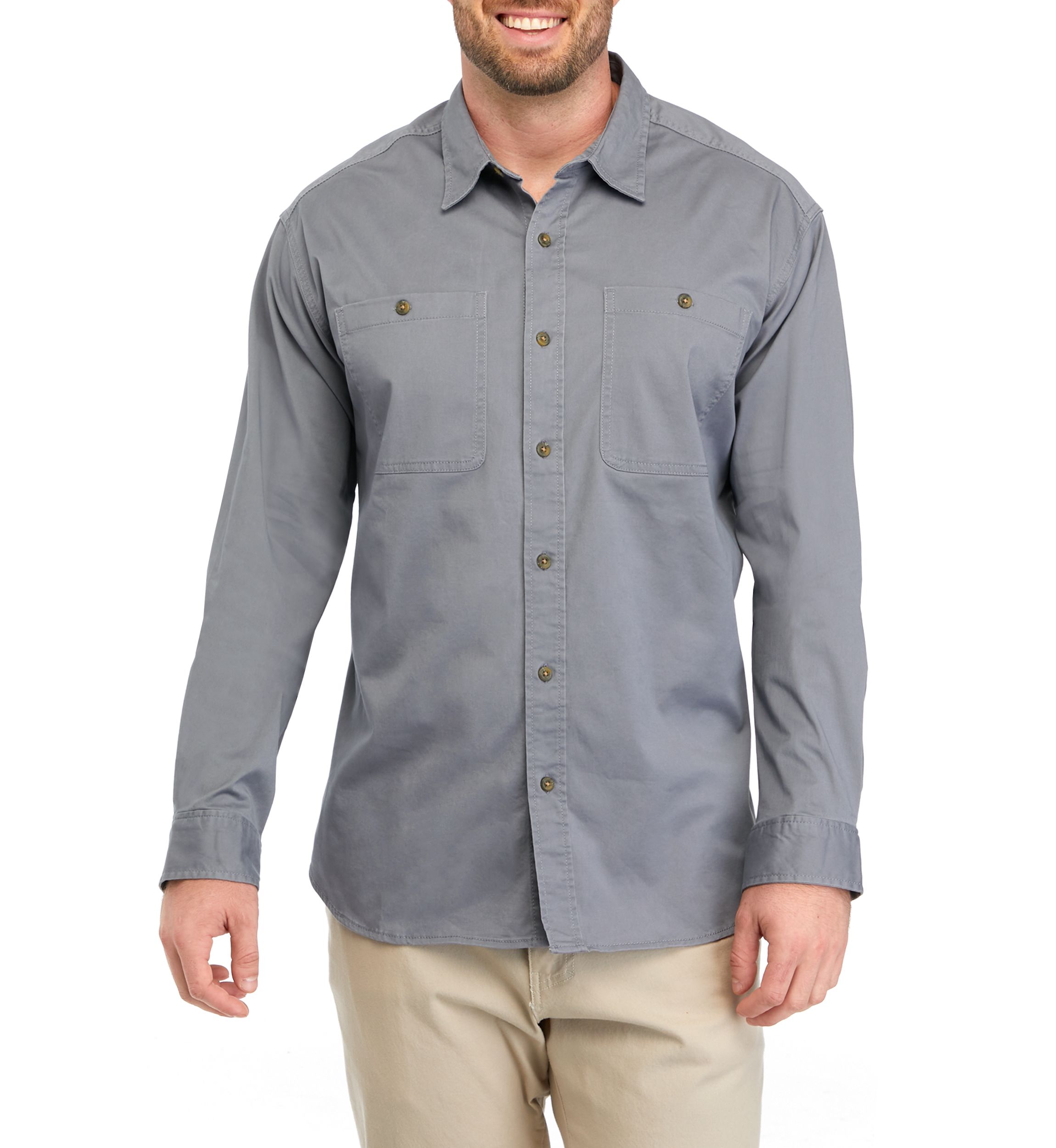 Big & Tall Long Sleeve Twill Button Down Shirt