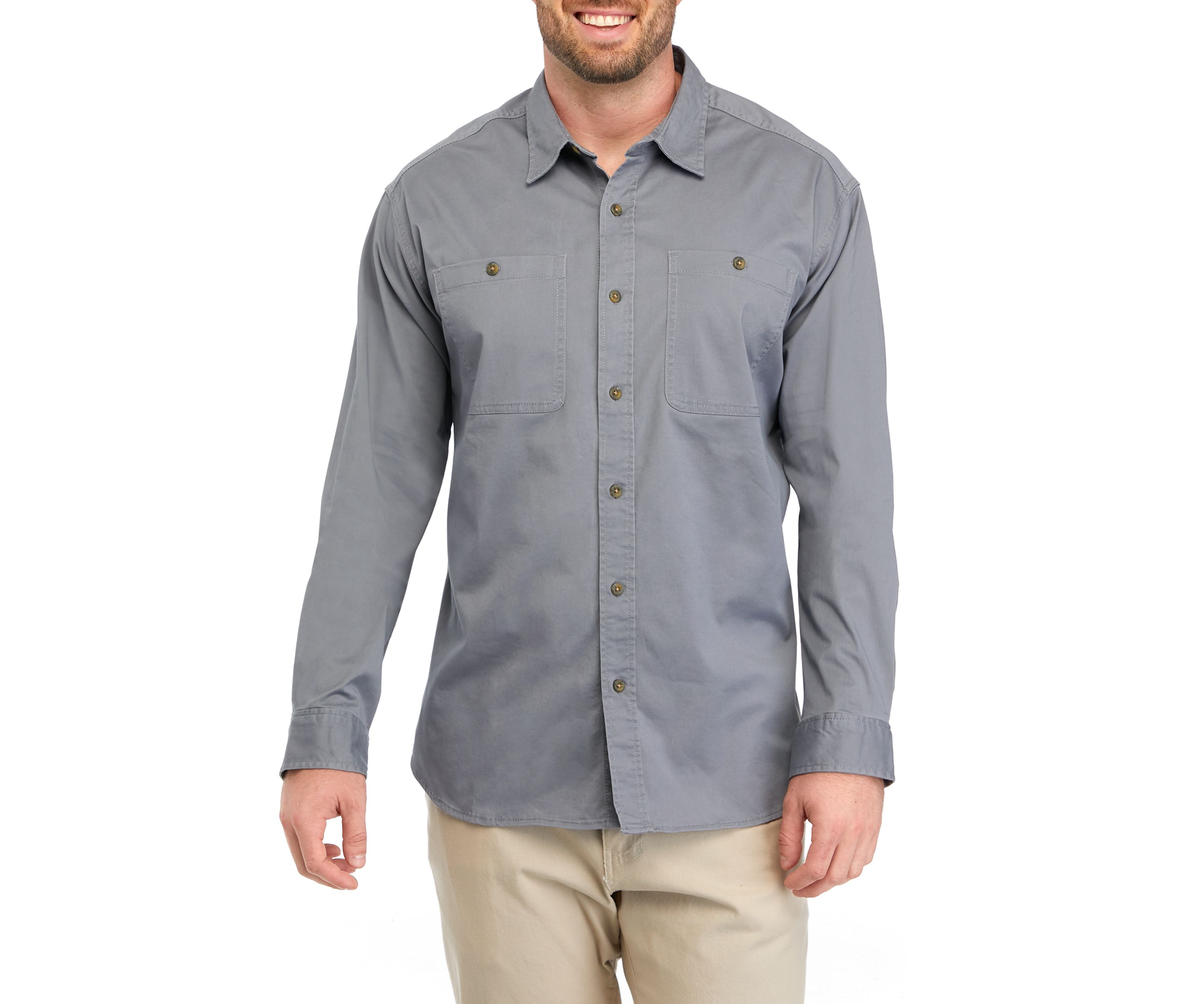 Big & Tall Long Sleeve Twill Button Down Shirt