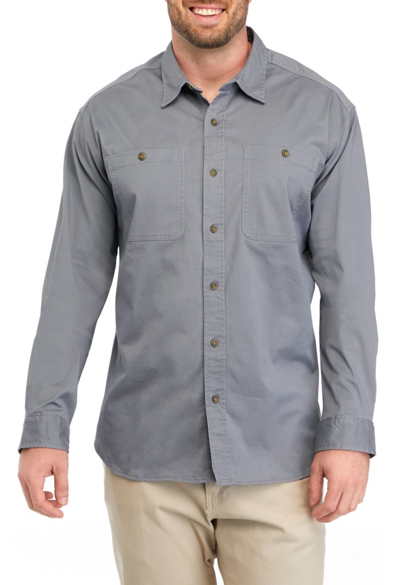 Big & Tall Long Sleeve Twill Button Down Shirt