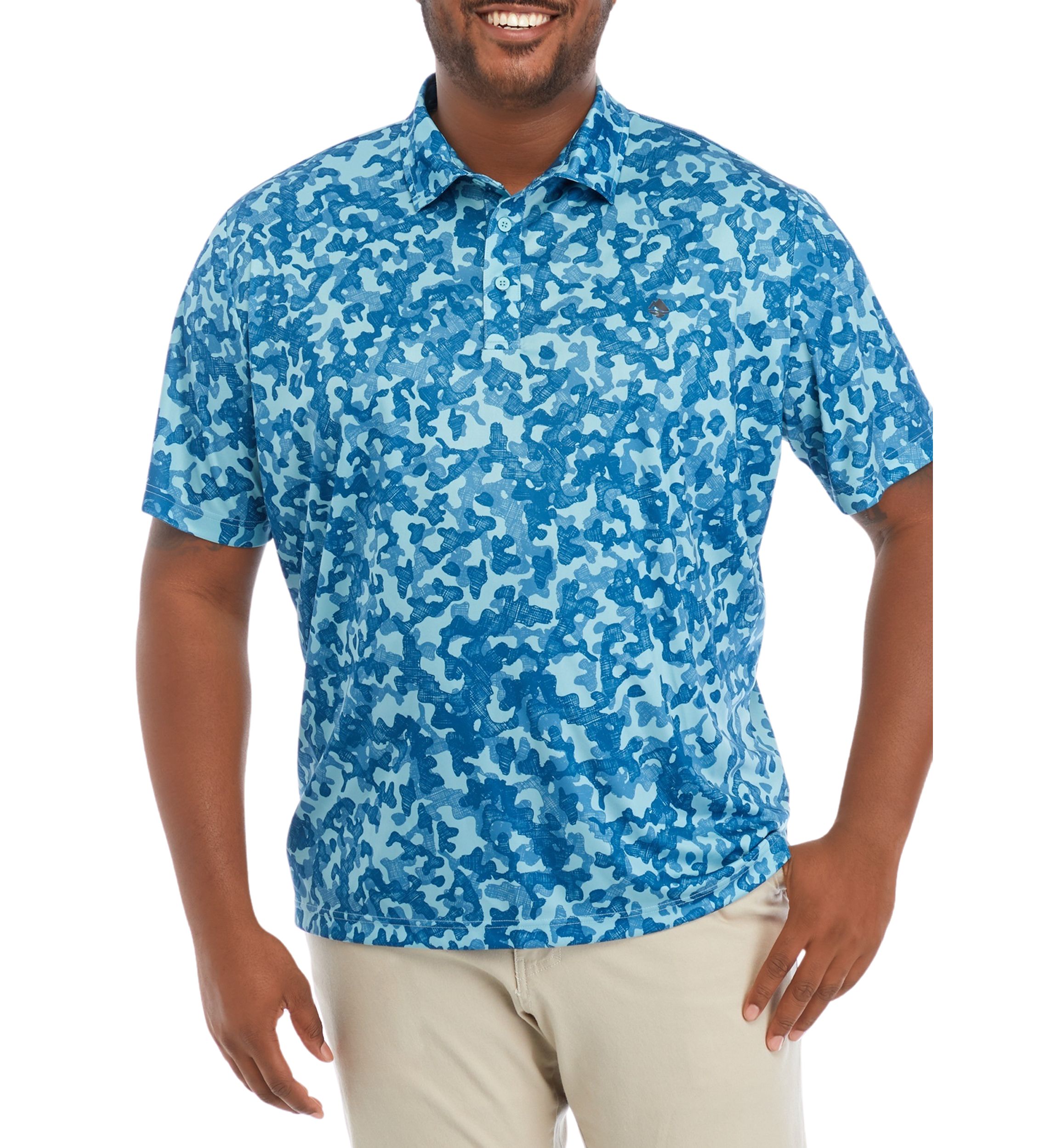 Big & Tall Short Sleeve Printed Fishing Polo Shirt