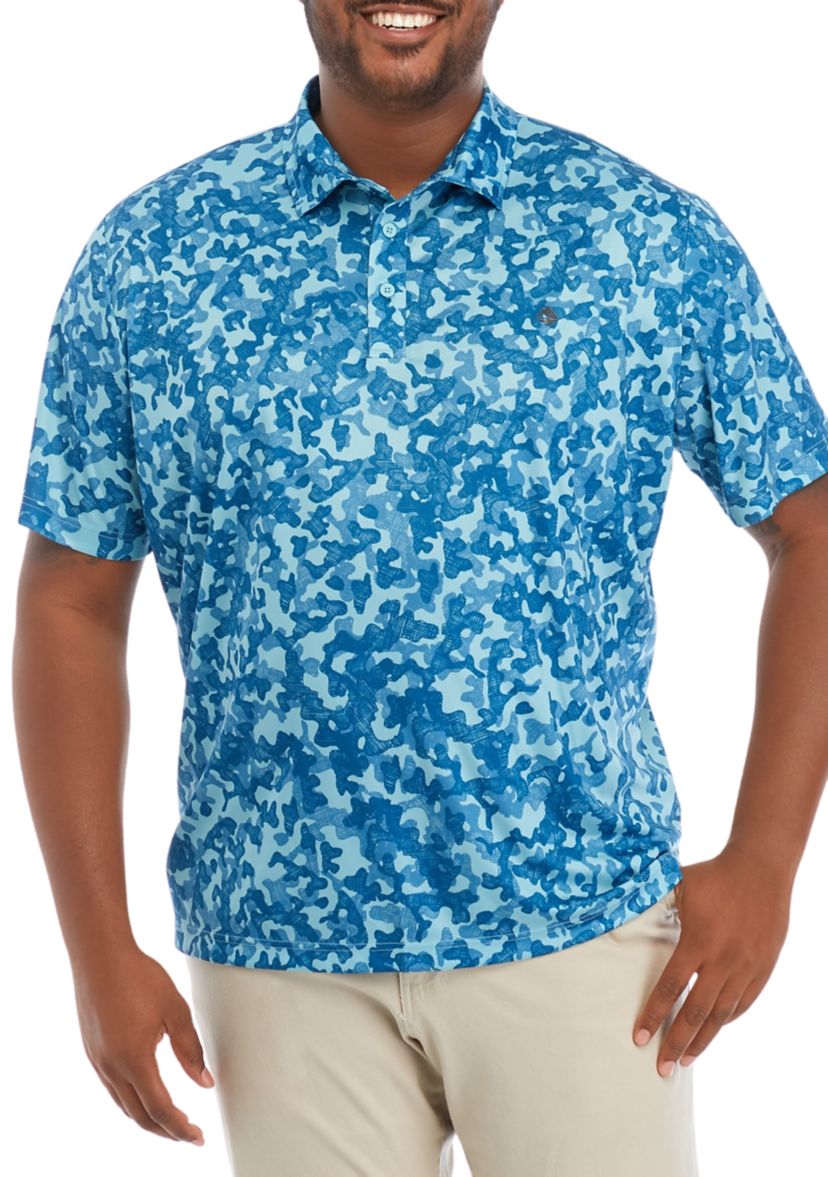 Big & Tall Short Sleeve Printed Fishing Polo Shirt