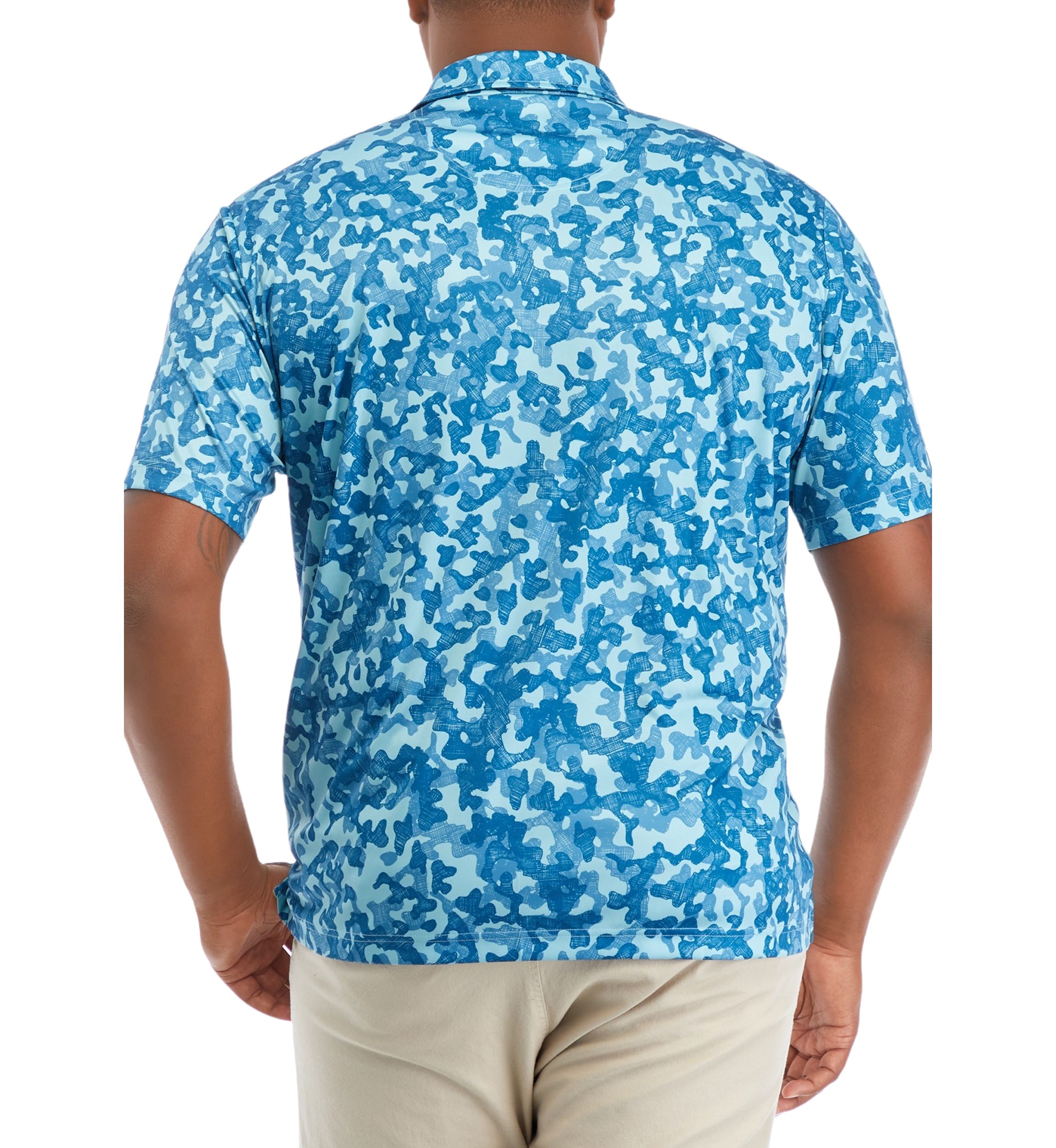 Big & Tall Short Sleeve Printed Fishing Polo Shirt