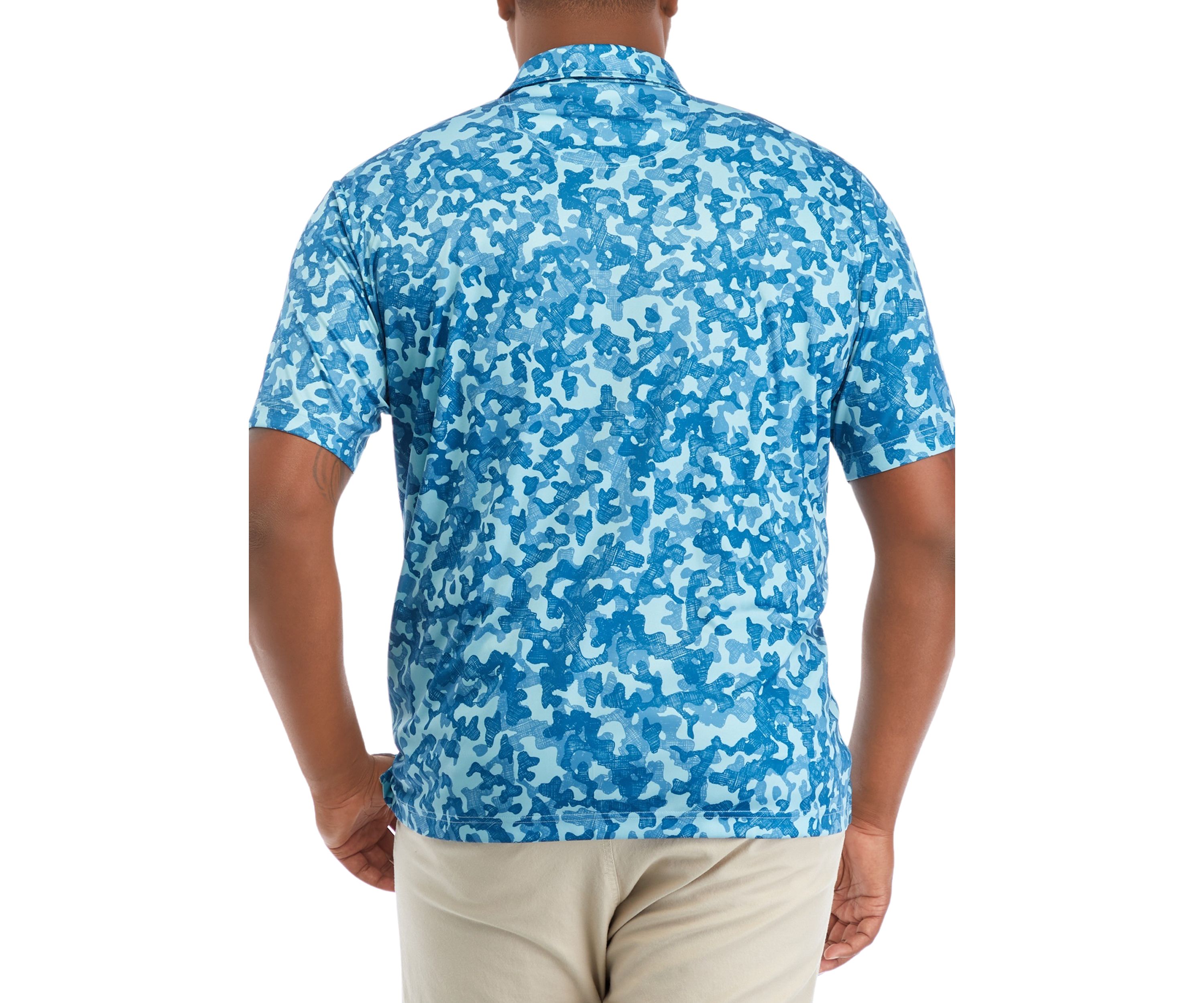 Big & Tall Short Sleeve Printed Fishing Polo Shirt