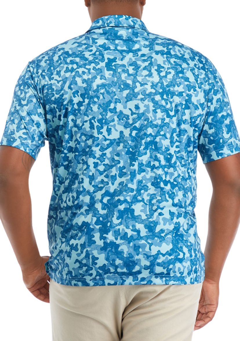 Big & Tall Short Sleeve Printed Fishing Polo Shirt
