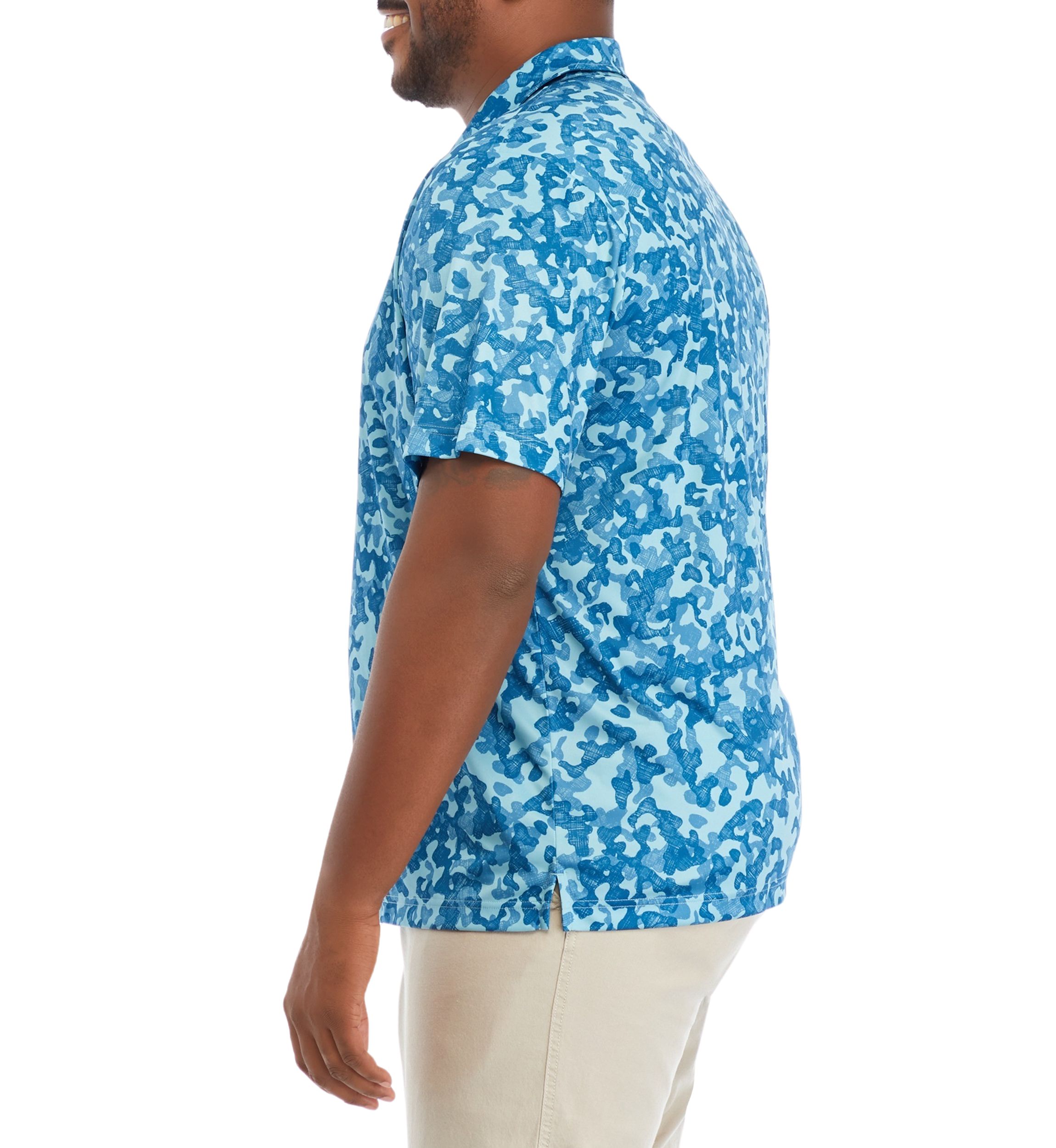 Big & Tall Short Sleeve Printed Fishing Polo Shirt
