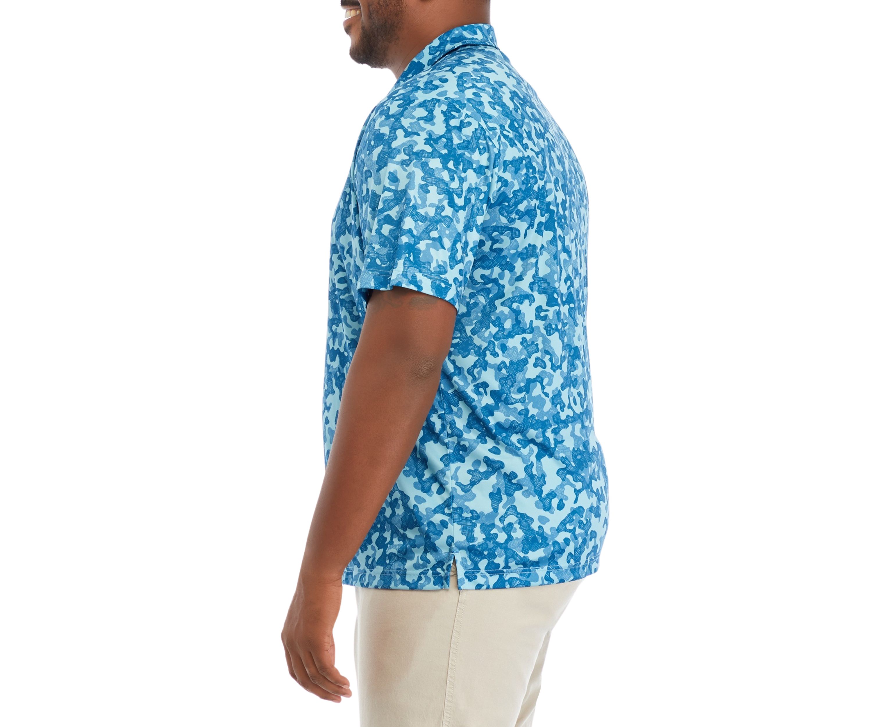 Big & Tall Short Sleeve Printed Fishing Polo Shirt