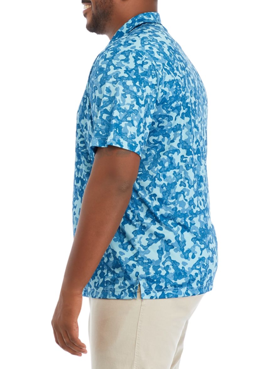 Big & Tall Short Sleeve Printed Fishing Polo Shirt