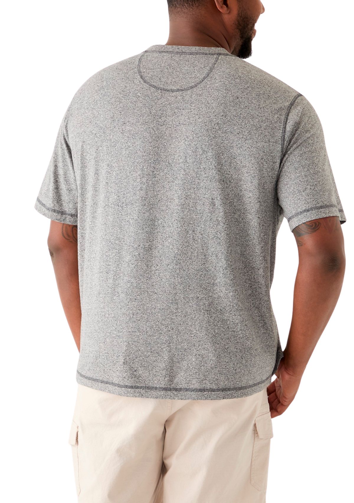 Big & Tall Short Sleeve Jaspe Henley Shirt