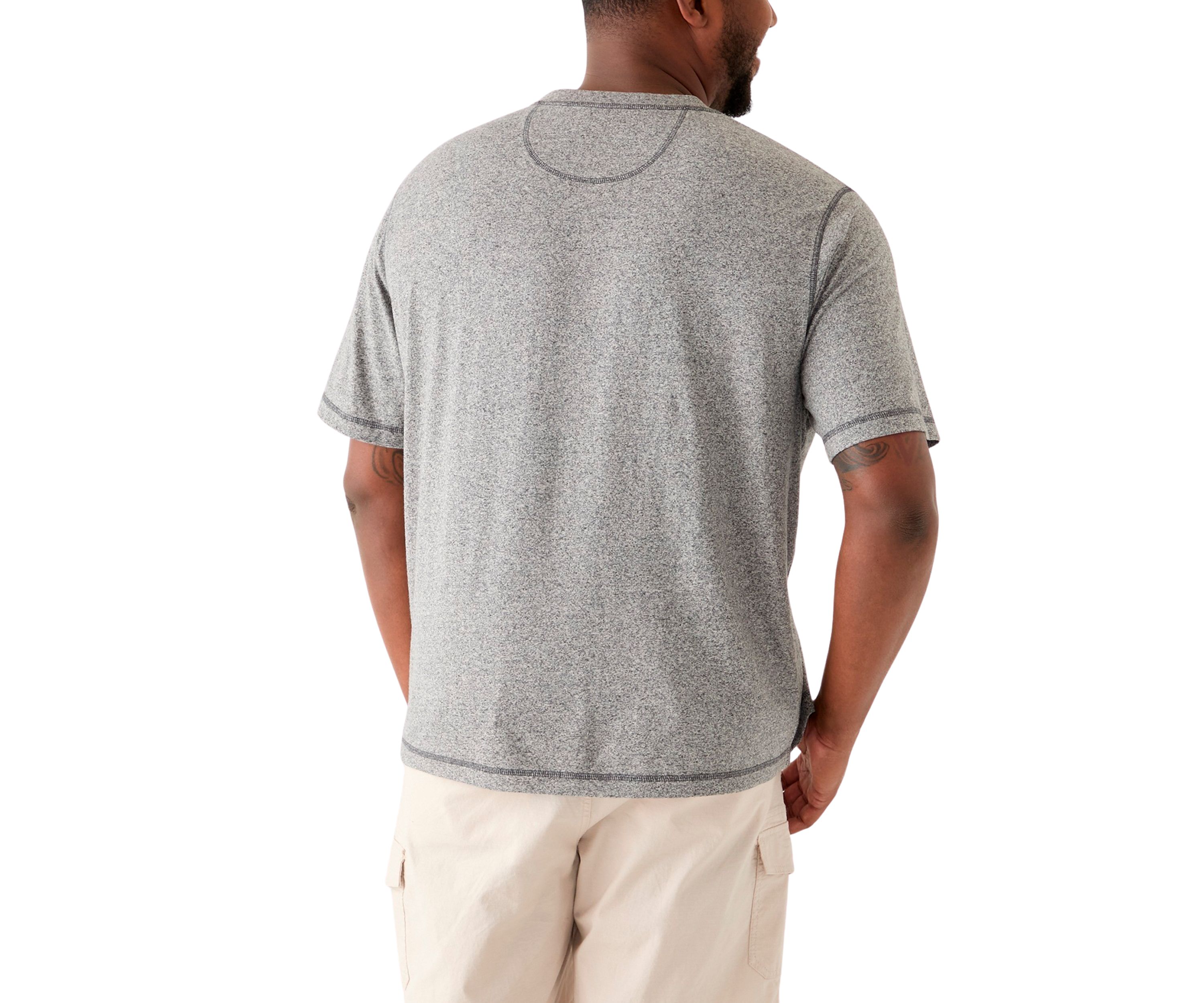 Big & Tall Short Sleeve Jaspe Henley Shirt