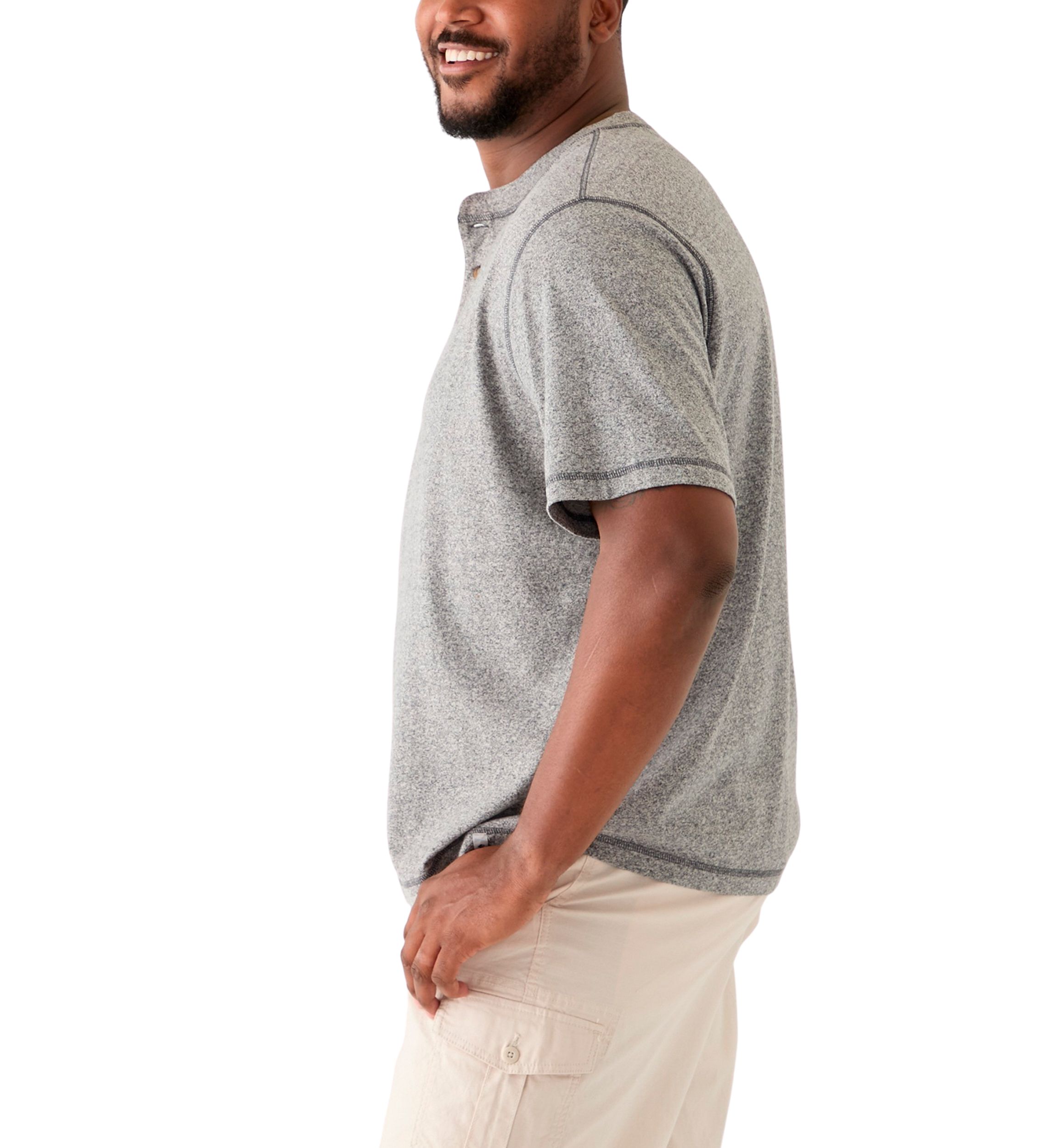 Big & Tall Short Sleeve Jaspe Henley Shirt