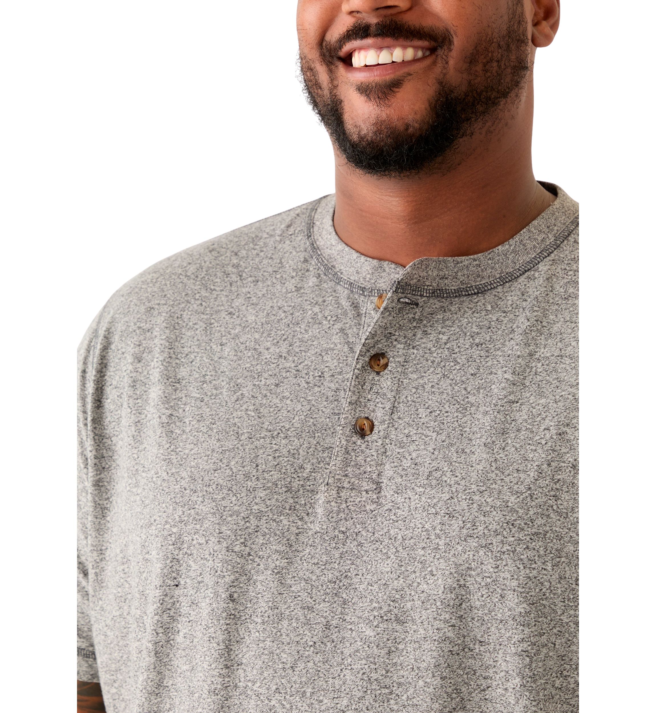 Big & Tall Short Sleeve Jaspe Henley Shirt