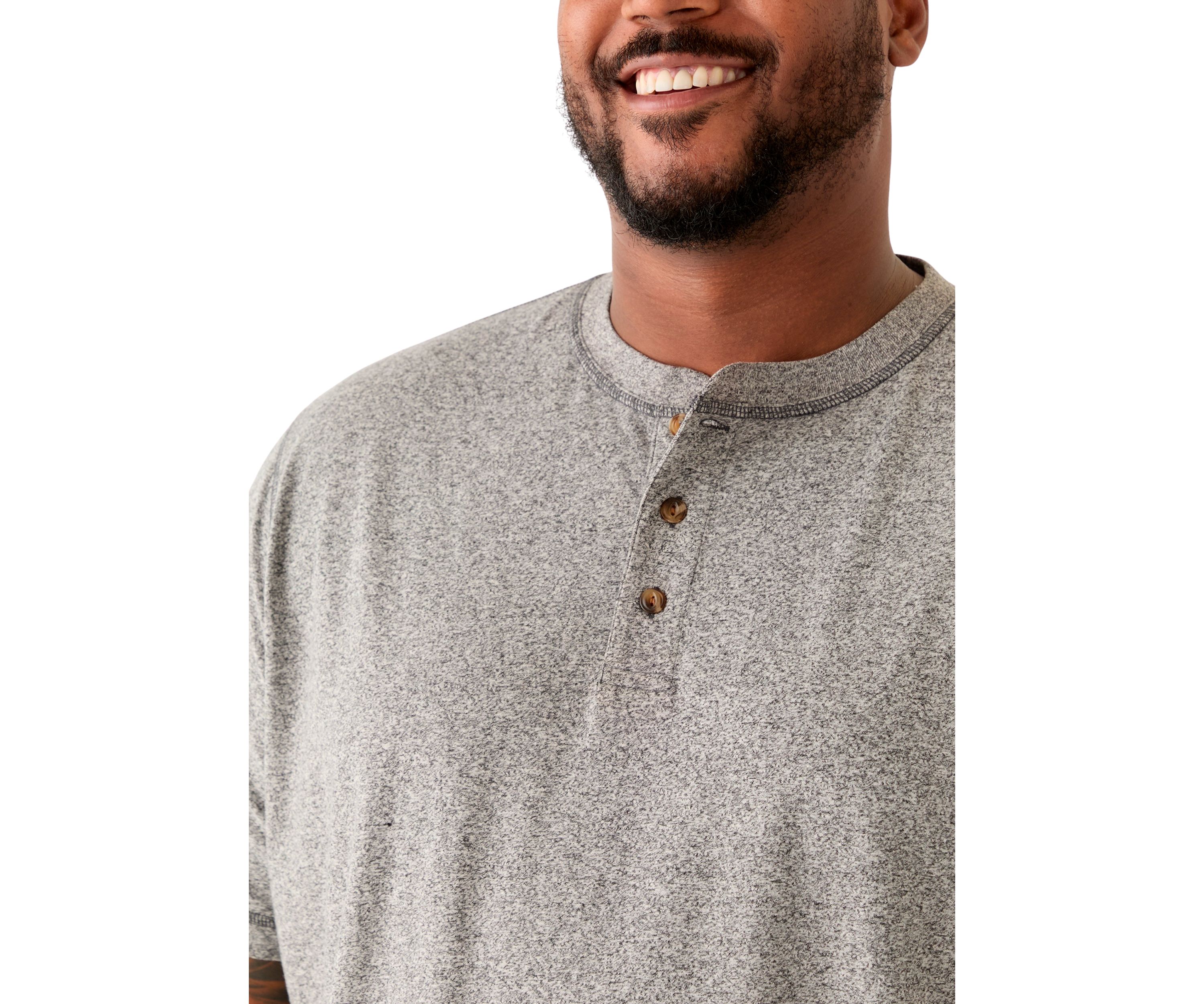 Big & Tall Short Sleeve Jaspe Henley Shirt