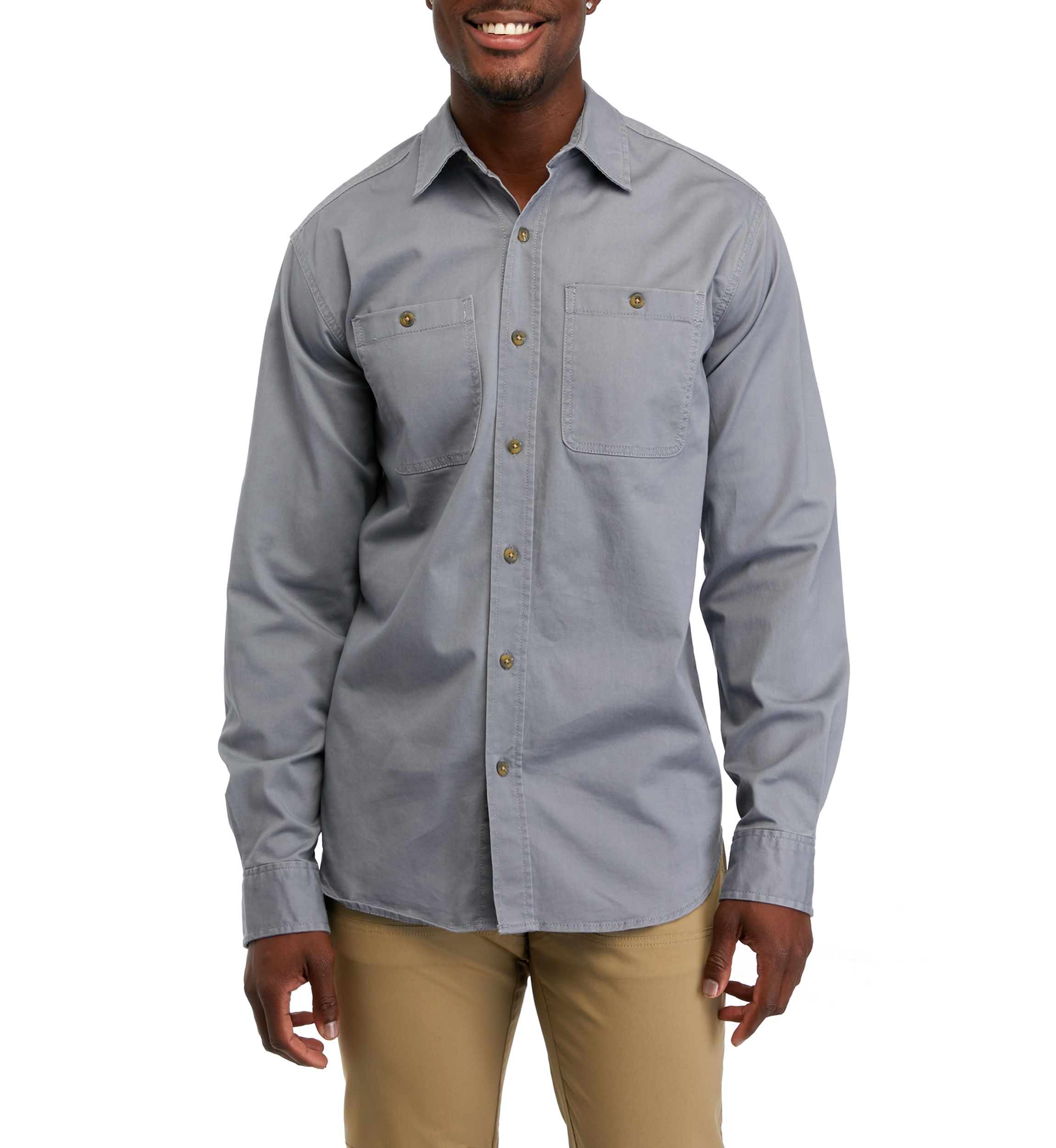 Long Sleeve Twill Button Down Shirt