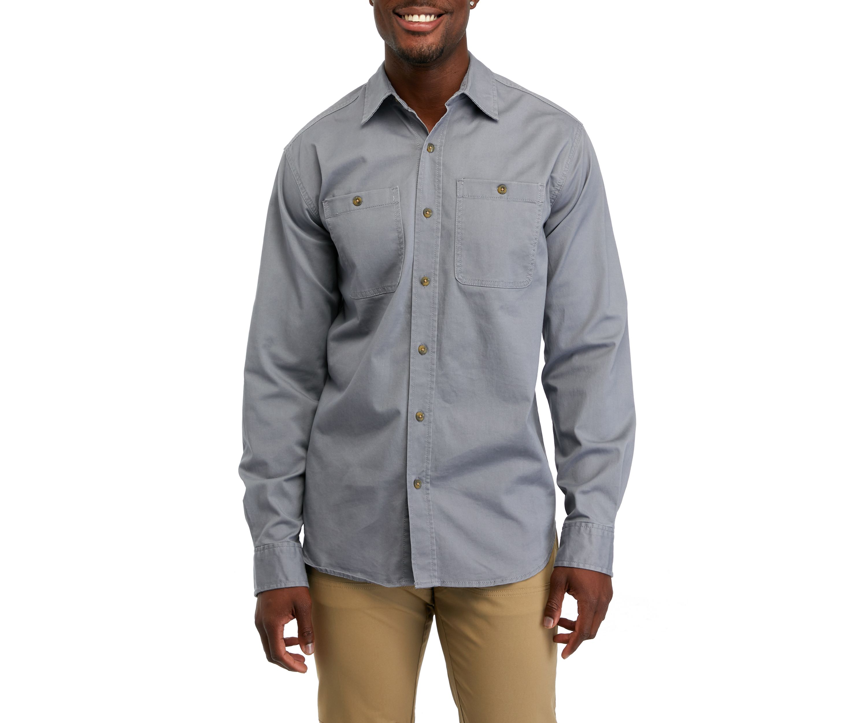 Long Sleeve Twill Button Down Shirt