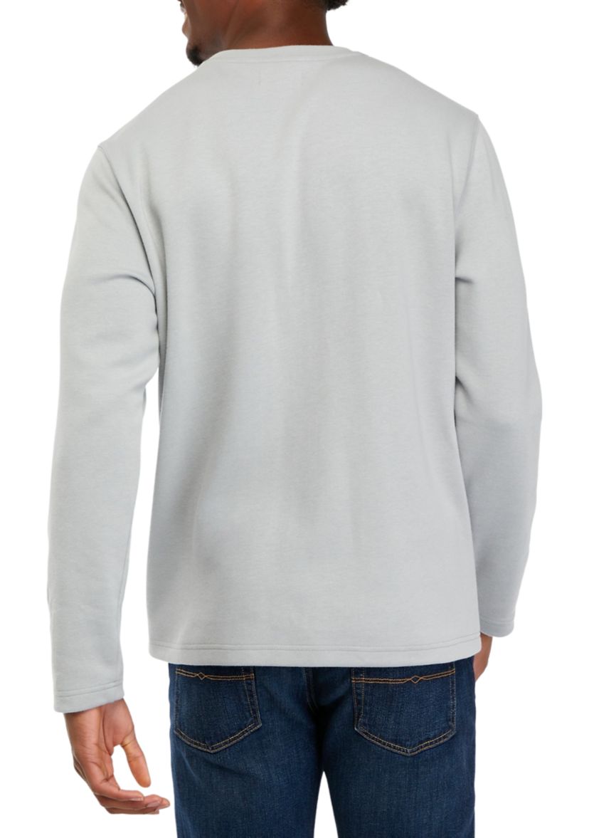 Mens Quilted Crew Neck Pullover