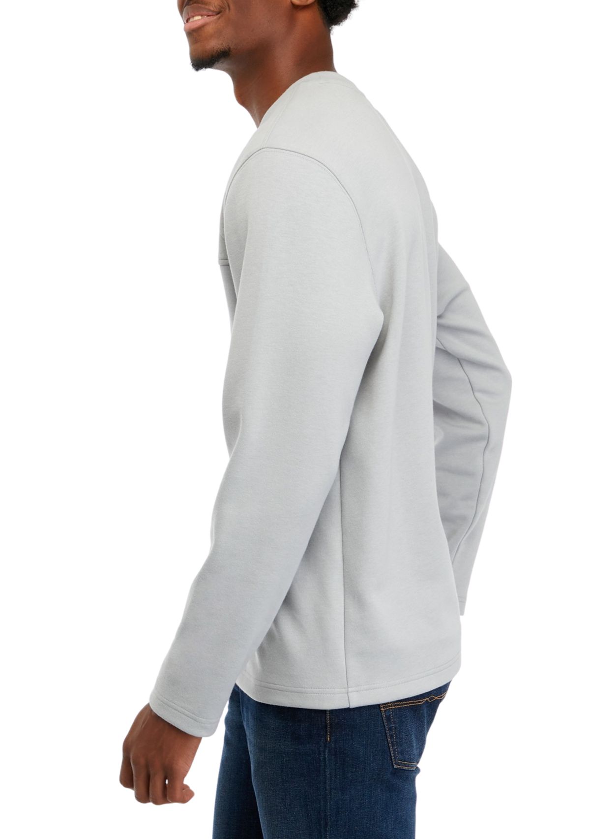 Mens Quilted Crew Neck Pullover