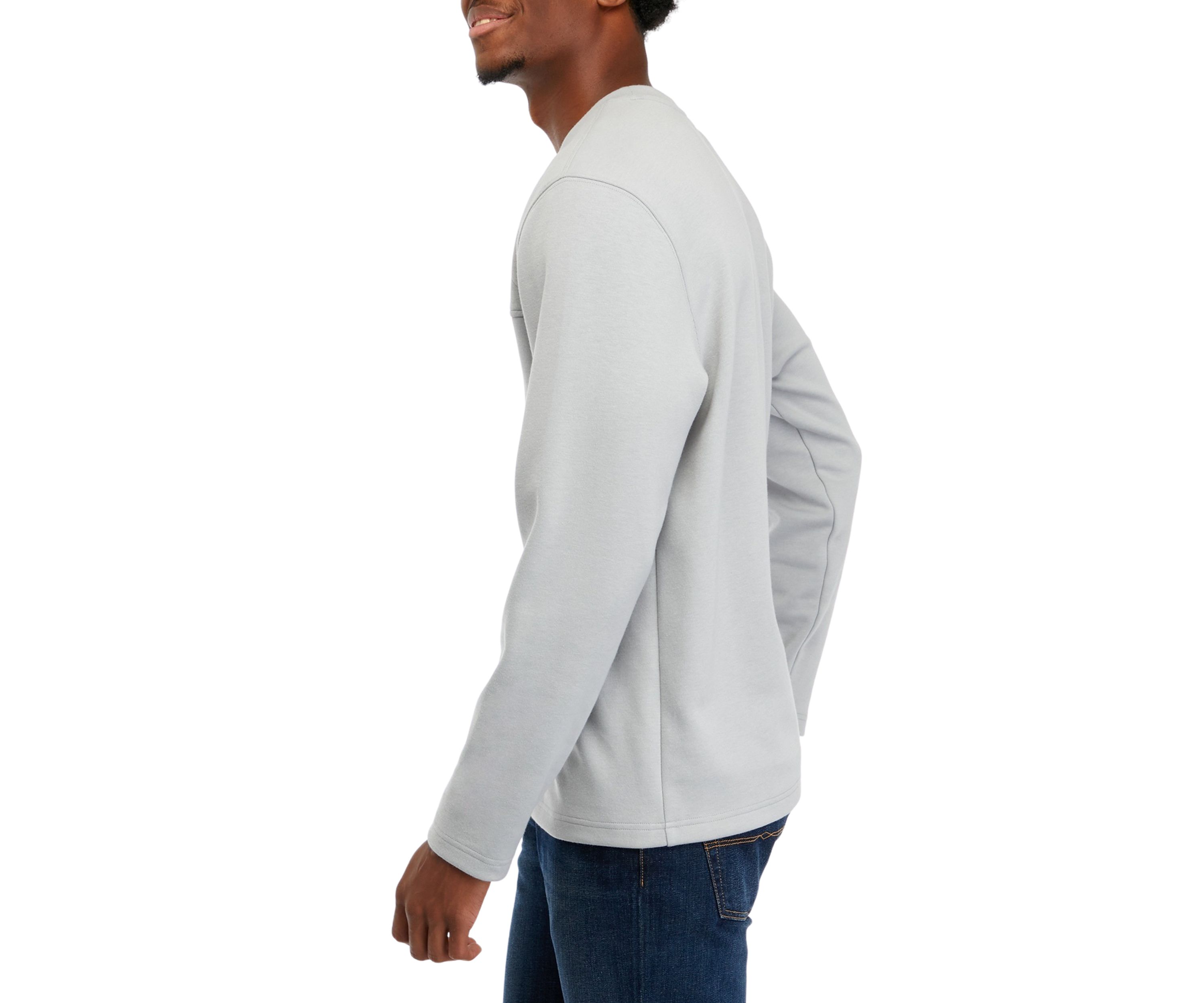 Mens Quilted Crew Neck Pullover