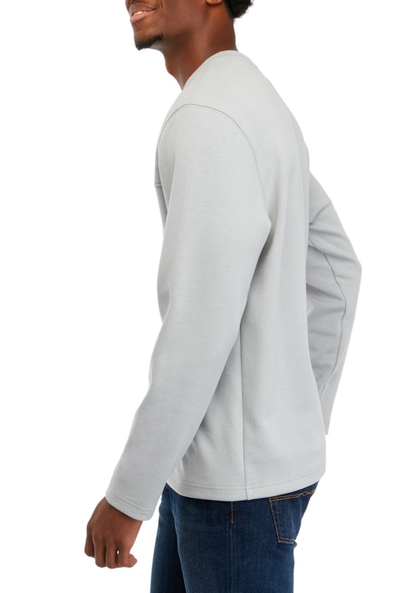 Mens Quilted Crew Neck Pullover