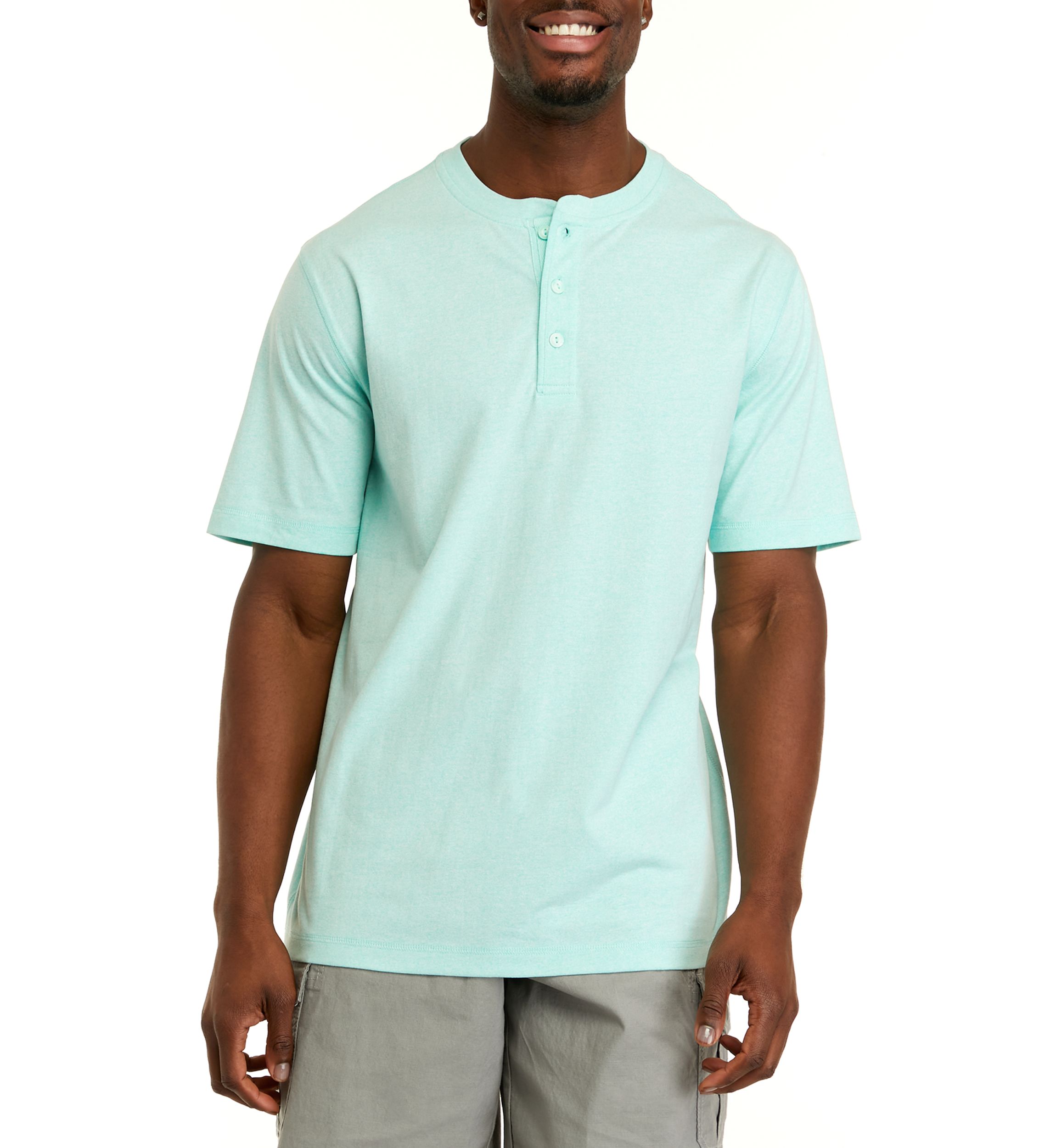 Short Sleeve Jaspe Henley Shirt