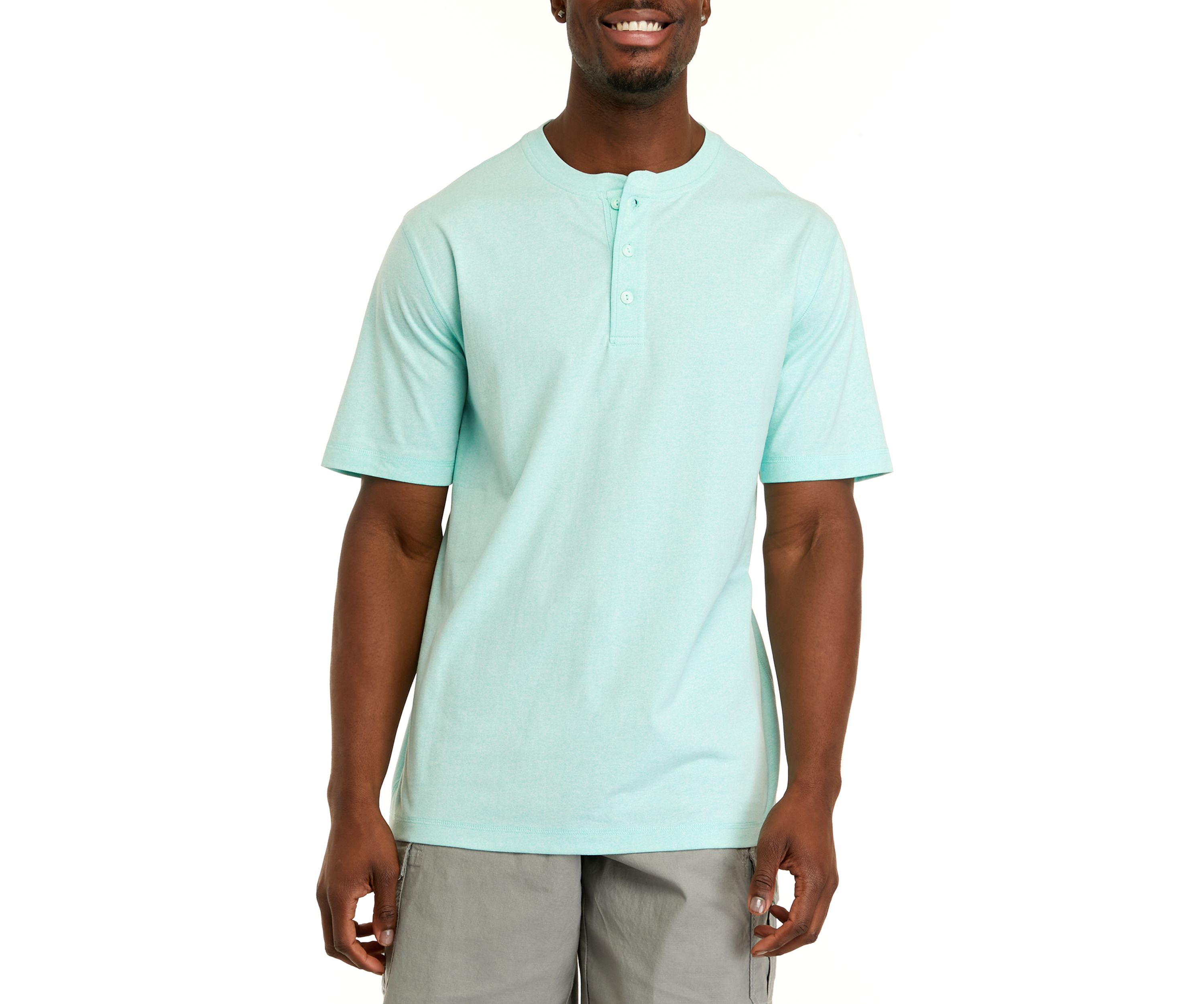 Short Sleeve Jaspe Henley Shirt