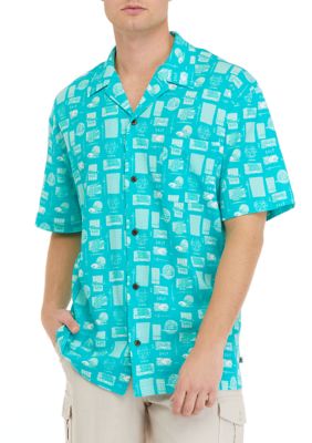 Ocean + Coast Men's Short Sleeve Cotton Button Down Camp Shirt, Large