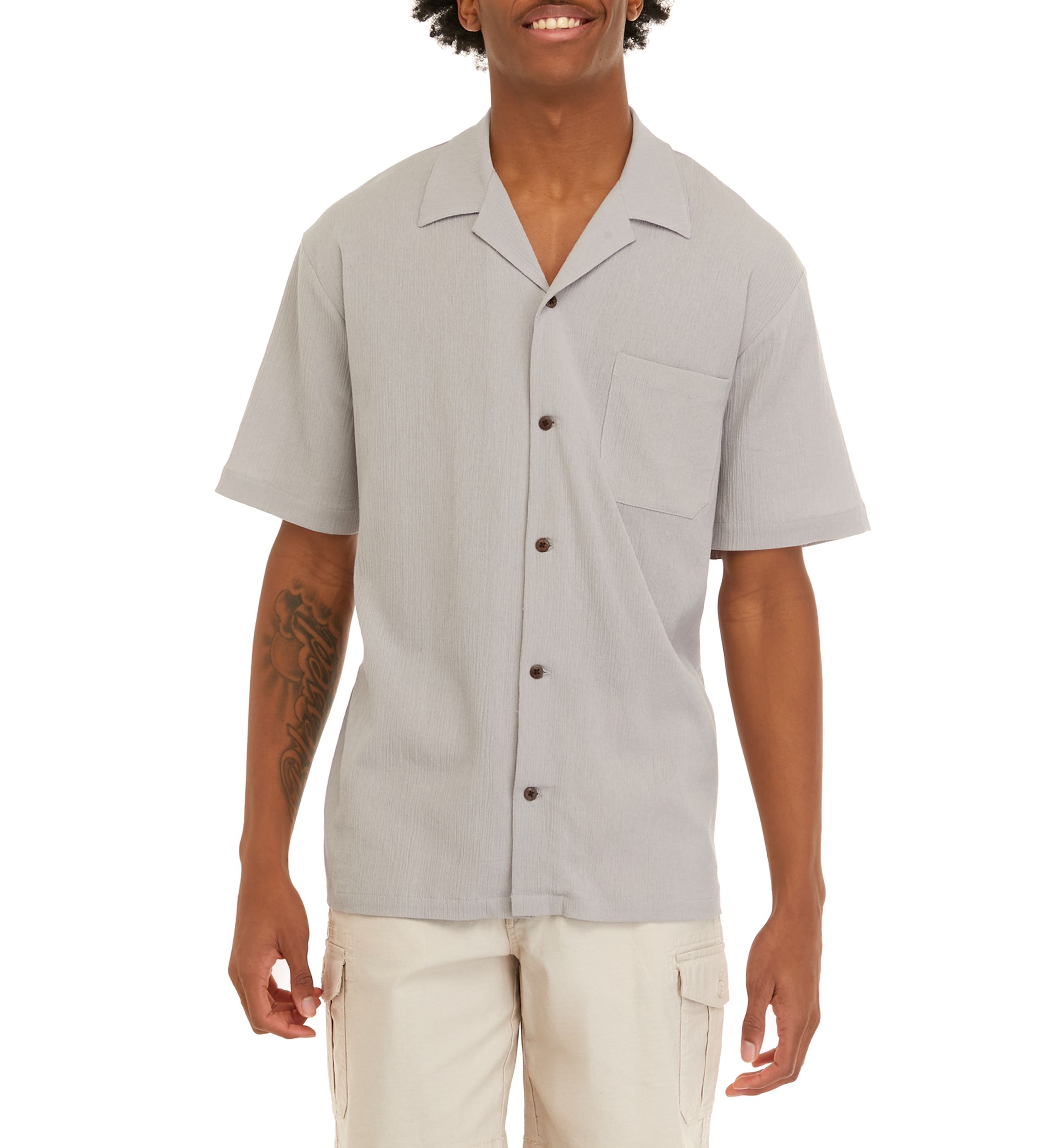 Short Sleeve Button Down Camp Shirt