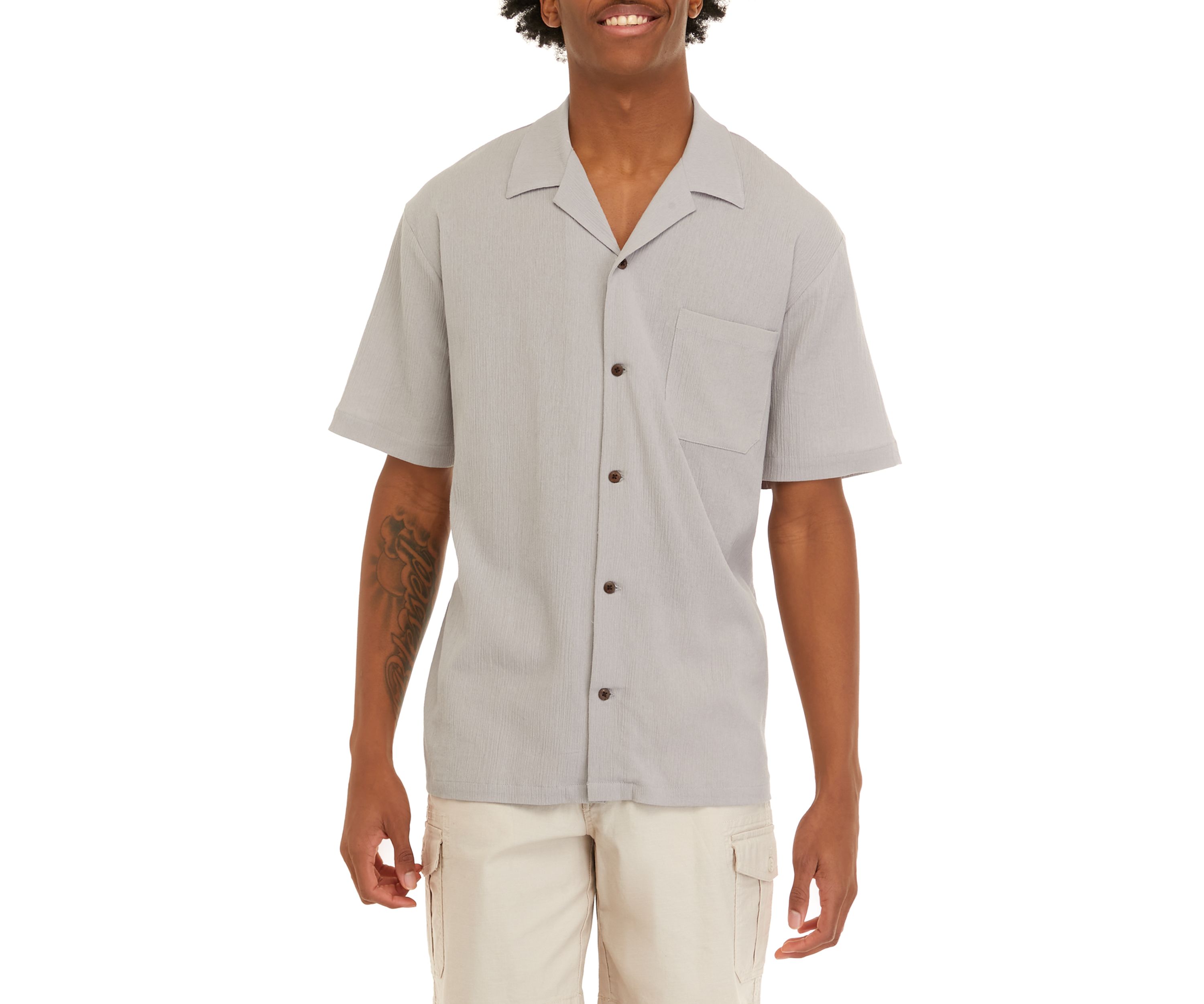 Short Sleeve Button Down Camp Shirt