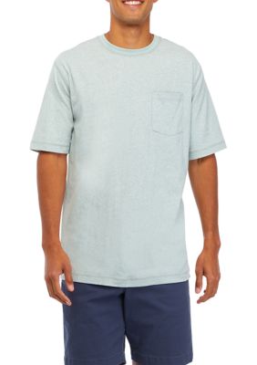 Ocean + Coast Men's Short Sleeve Jaspe Crew Neck Pocket T-Shirt, Sage, Small