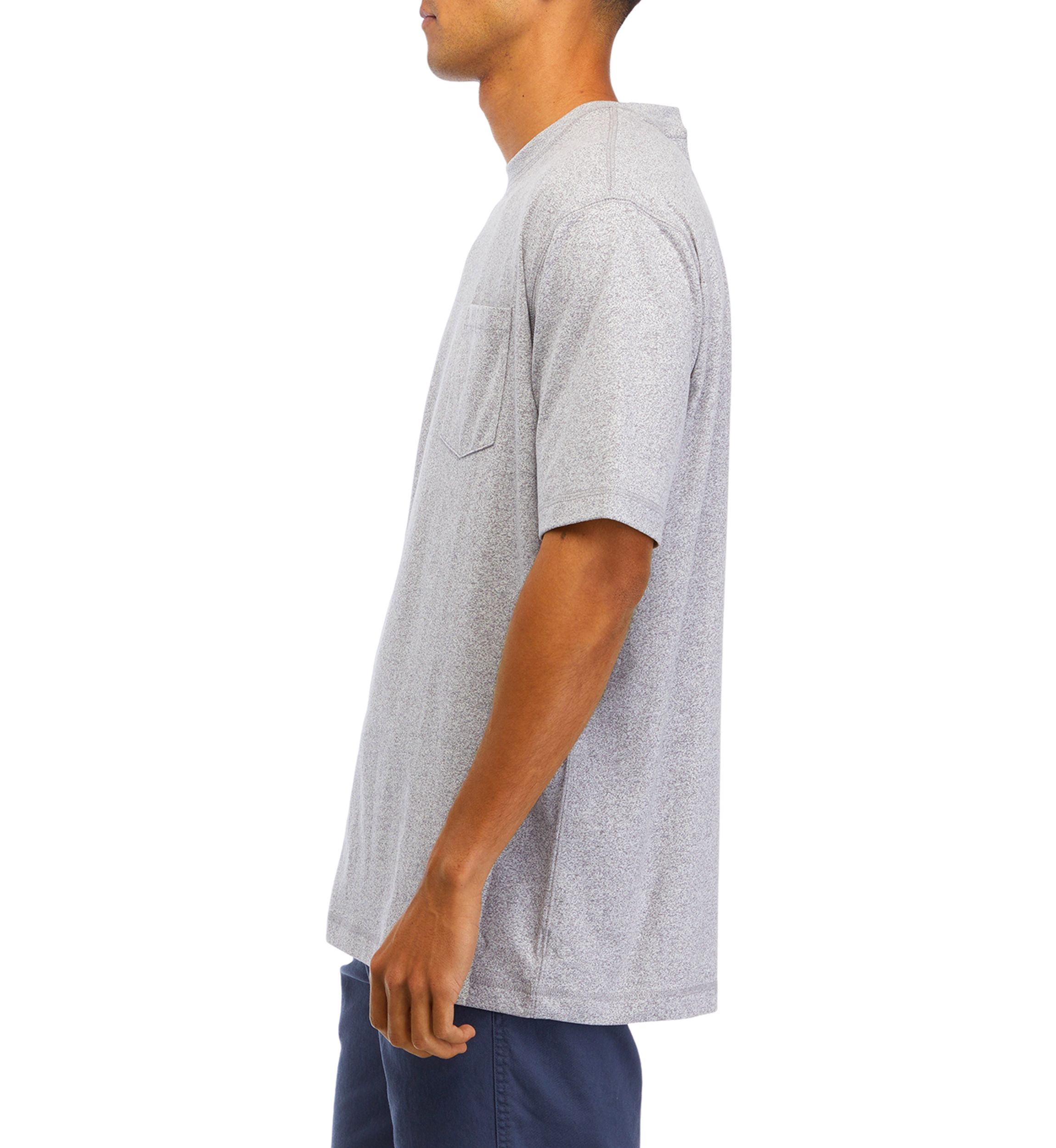 Short Sleeve Jaspe Crew Neck Pocket T-Shirt