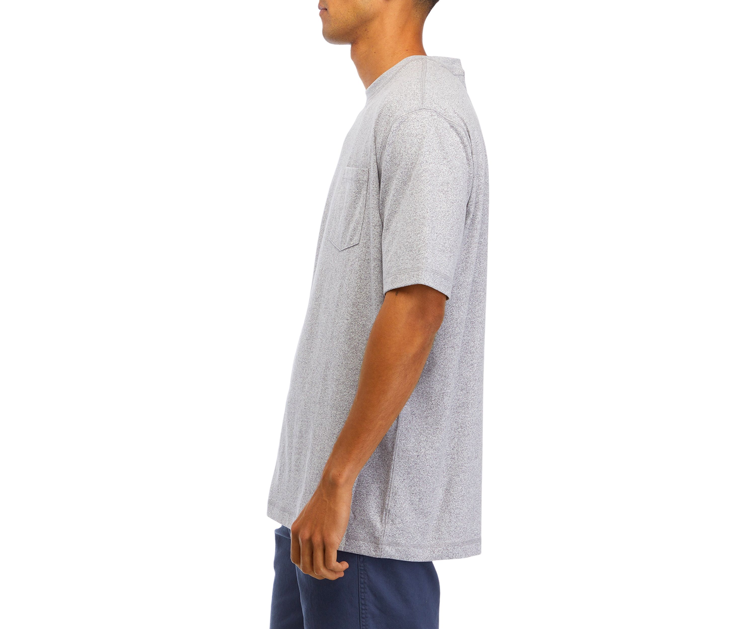 Short Sleeve Jaspe Crew Neck Pocket T-Shirt