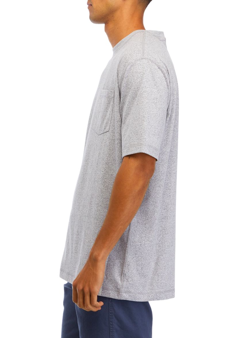 Short Sleeve Jaspe Crew Neck Pocket T-Shirt
