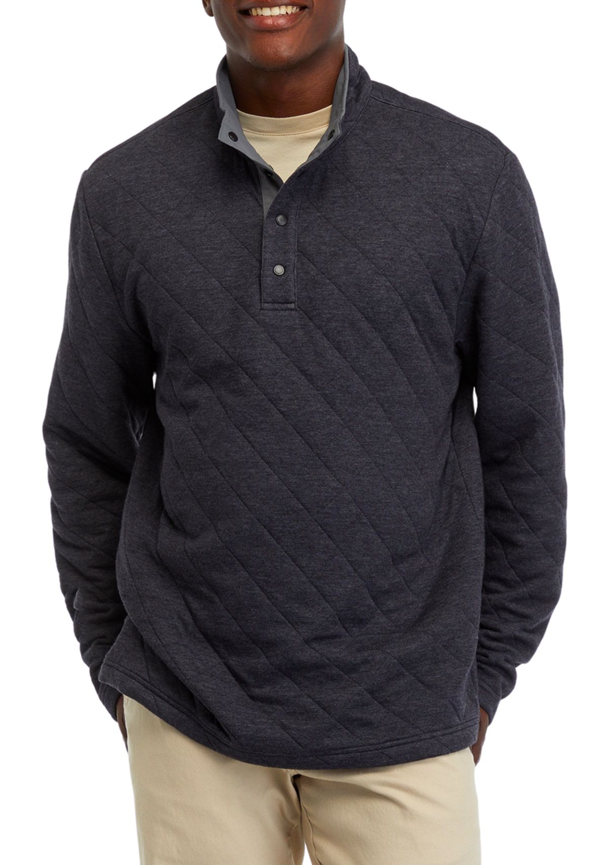 Quilted 1/4 Snap Pullover