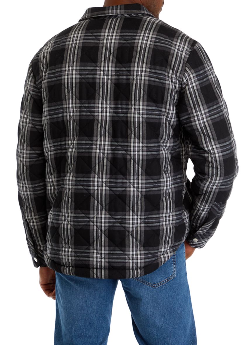 Mens Quilted Flannel Shirt Jacket
