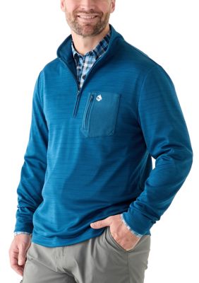 Ocean + Coast Men's Textured 1/4 Zip Pullover, Navy Blue, 2XL