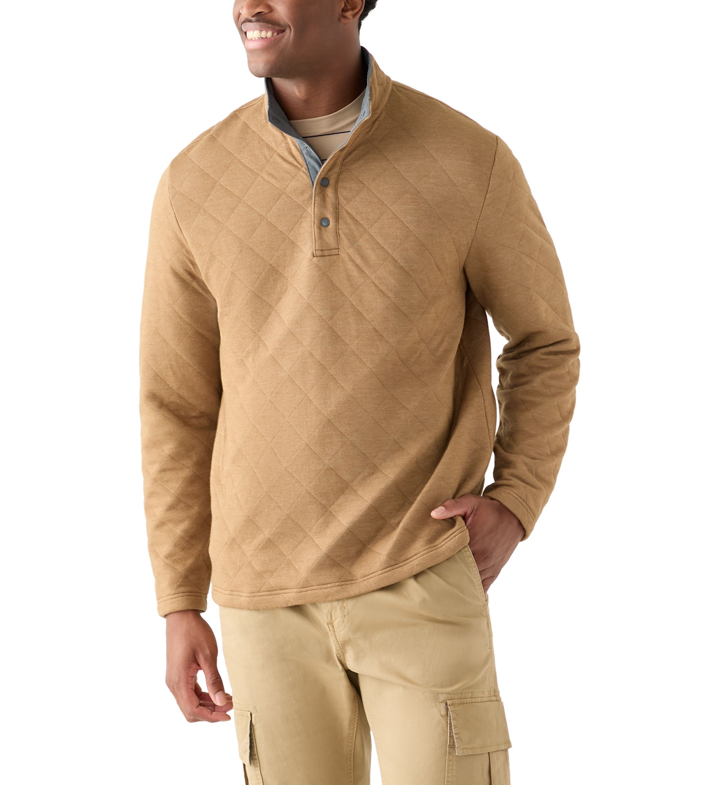 Mens Quilted 1/4 Snap