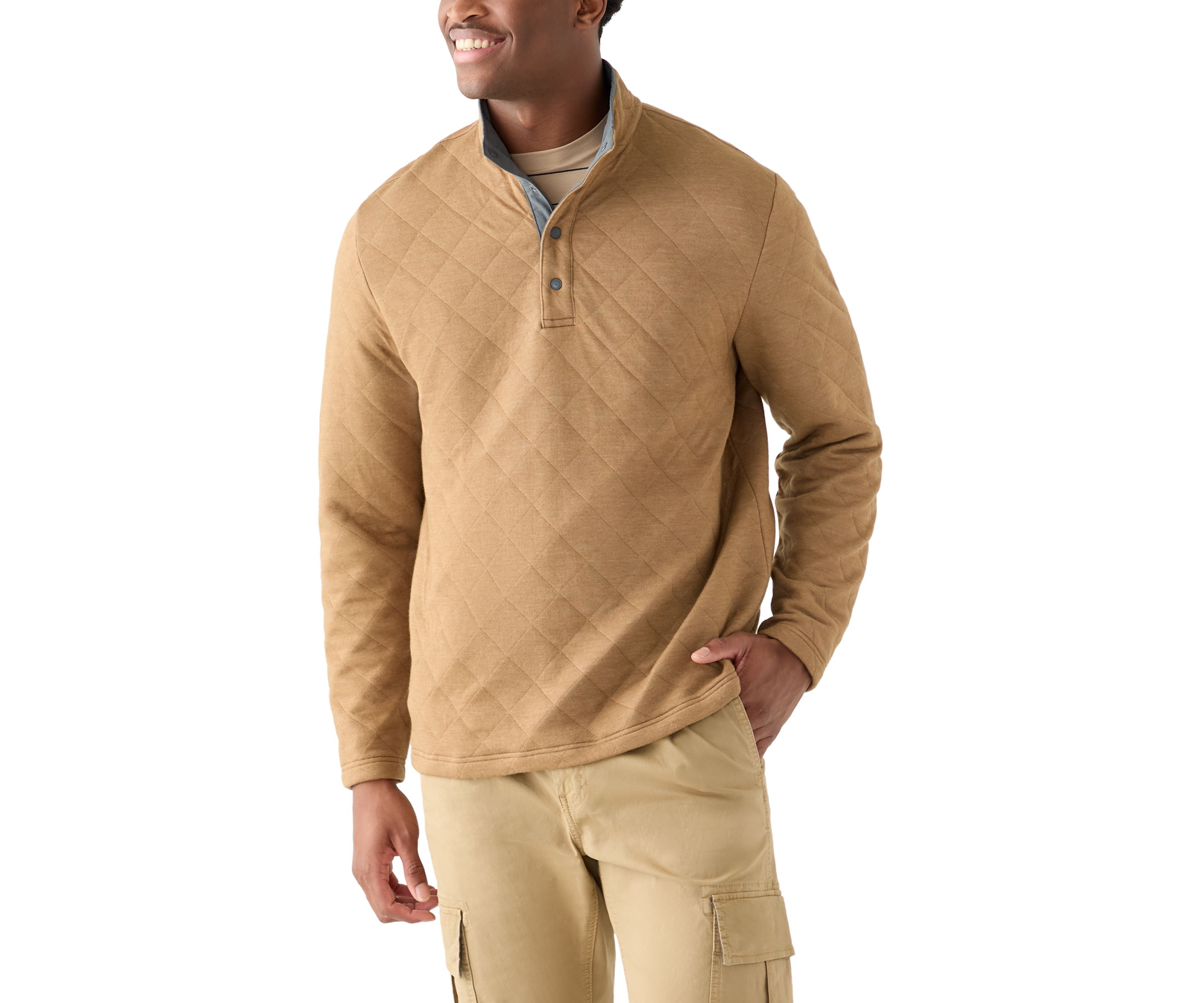 Mens Quilted 1/4 Snap