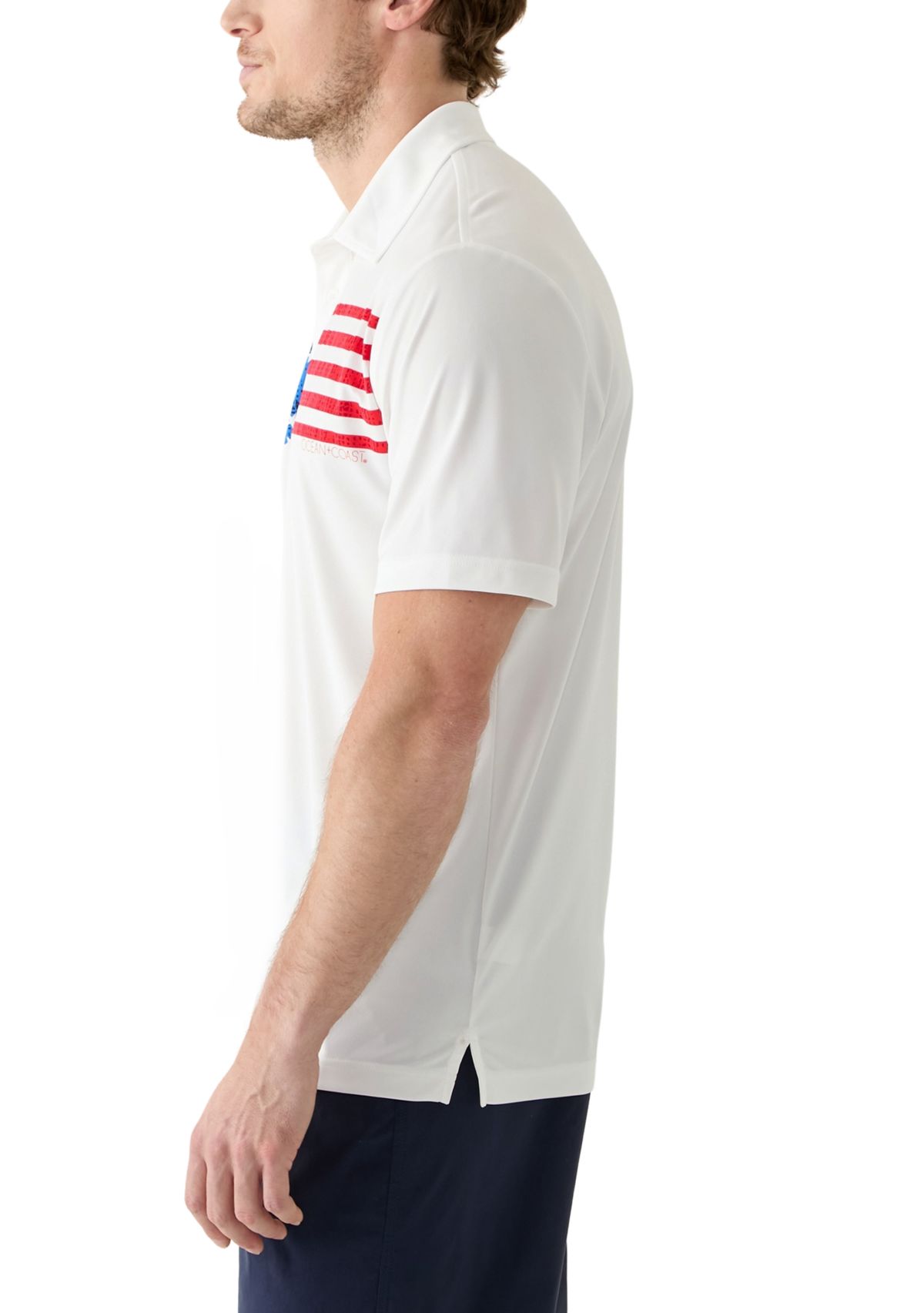 Short Sleeve Americana Fishing Polo Shirt 
