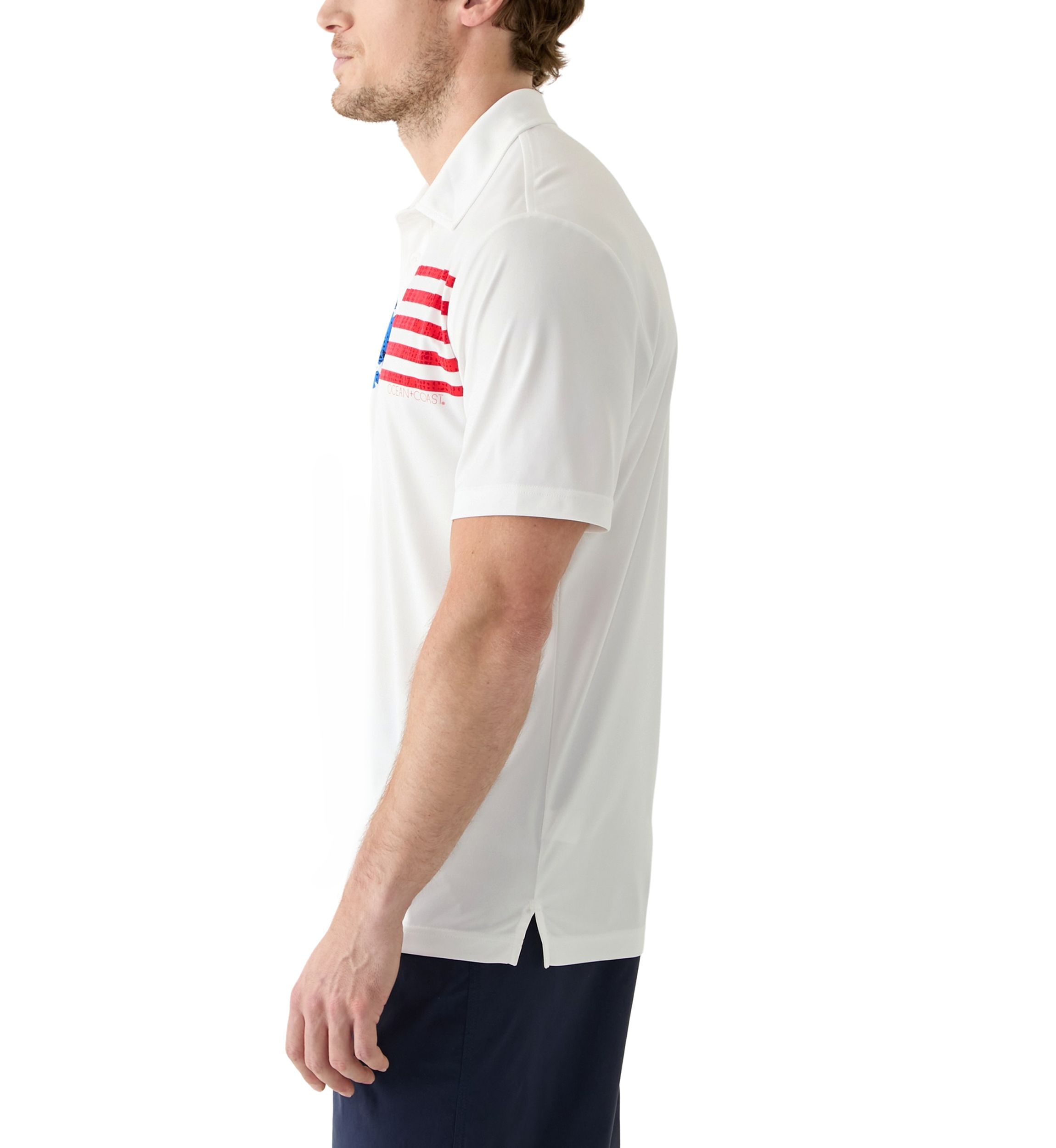 Short Sleeve Americana Fishing Polo Shirt 
