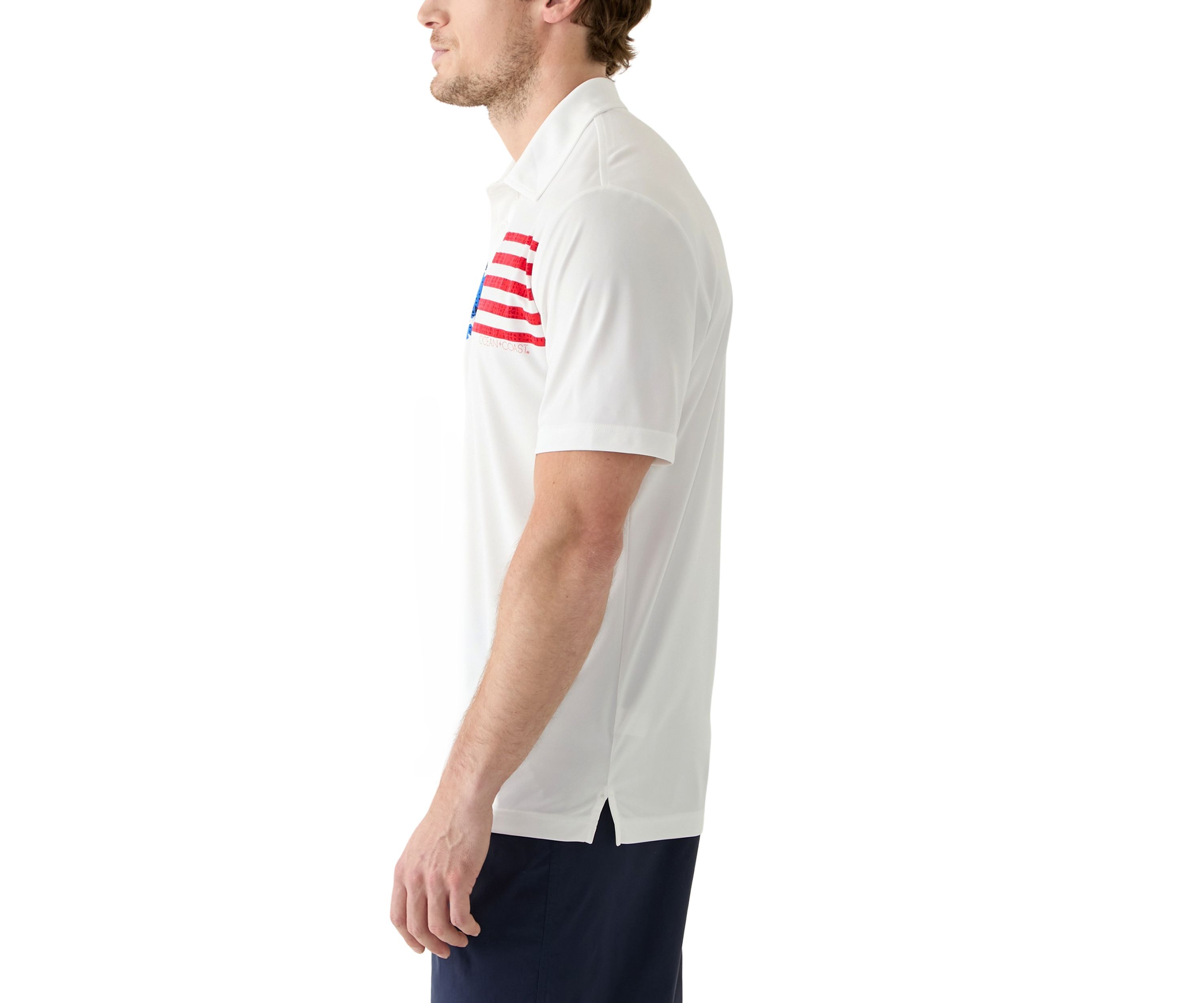 Short Sleeve Americana Fishing Polo Shirt 
