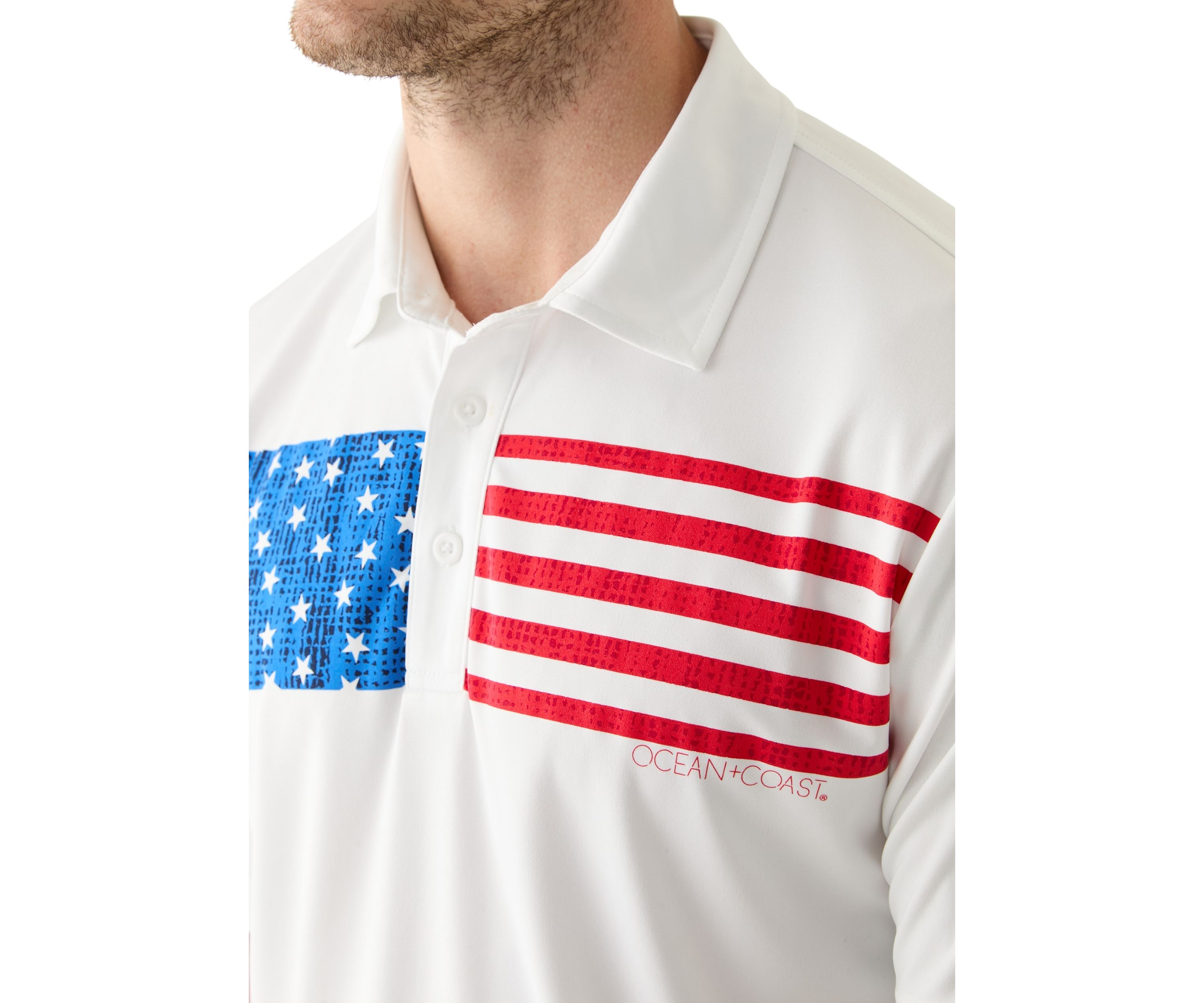 Short Sleeve Americana Fishing Polo Shirt 