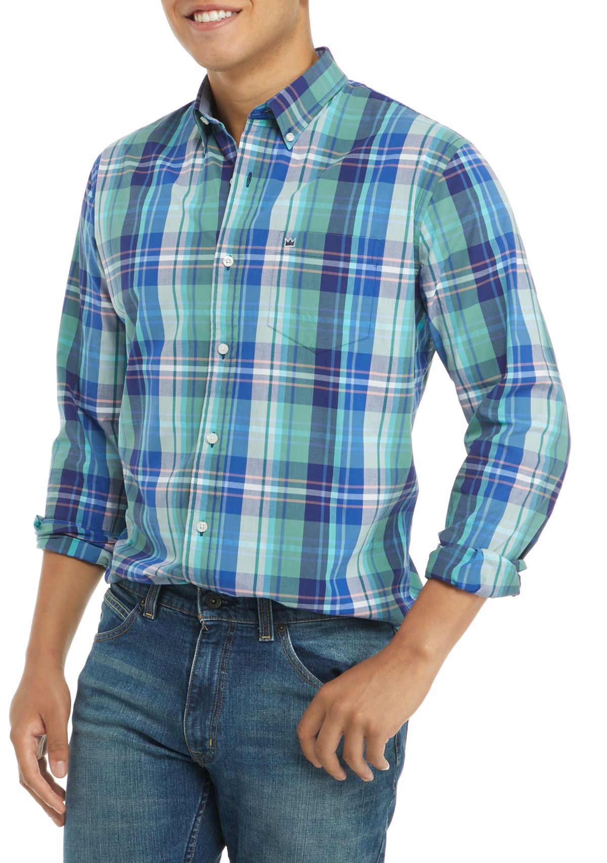 Long Sleeve Printed Button Up Shirt 