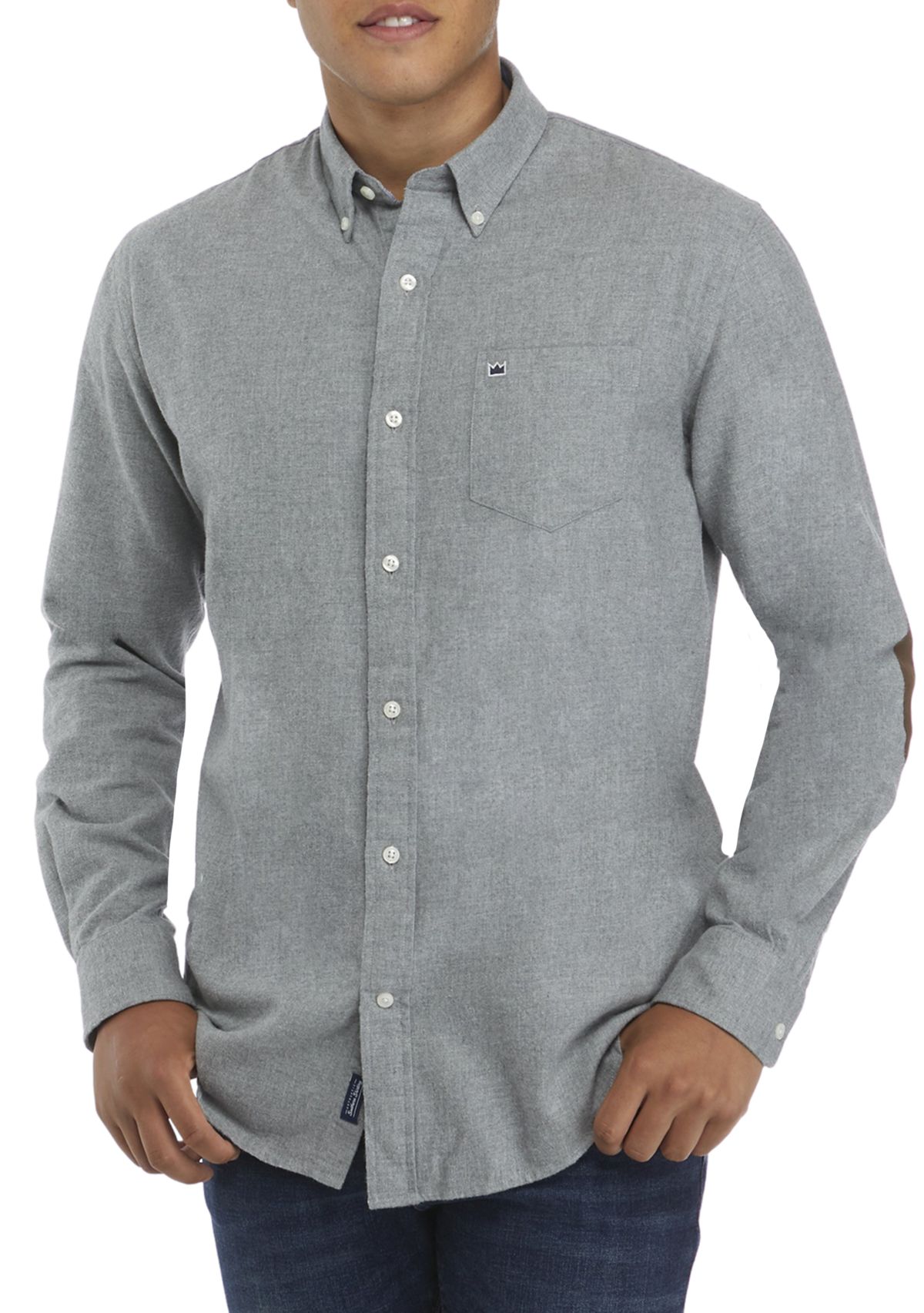 Long Sleeve Spread Collar Button Up Flannel Shirt 