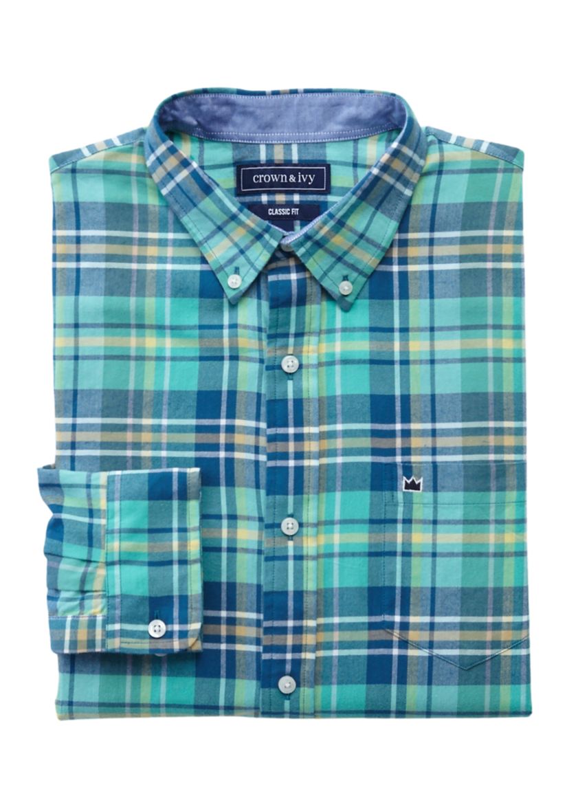 Mens Long Sleeve Woven Twill Shirt 