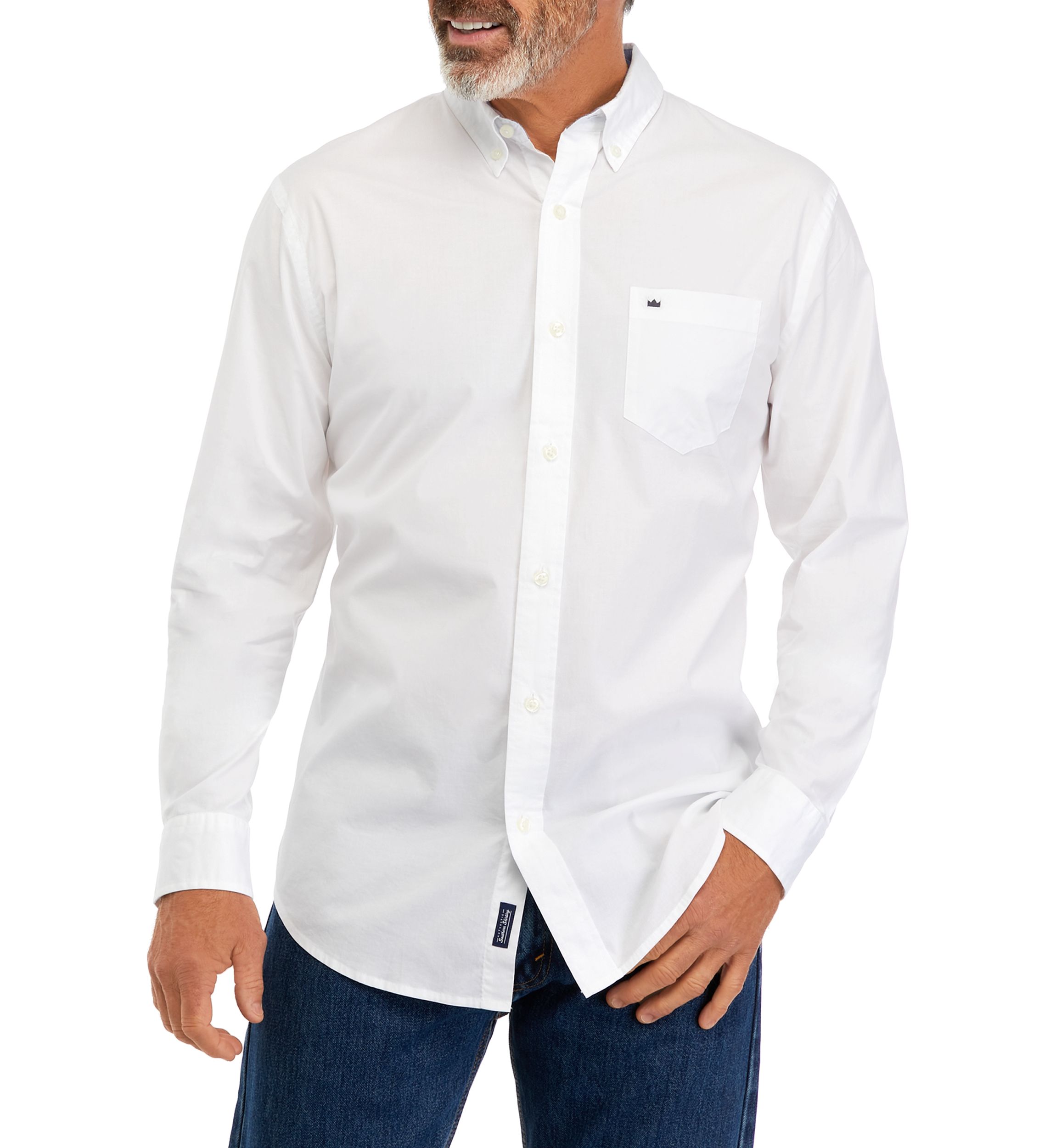Long Sleeve Poplin Button Down Shirt 