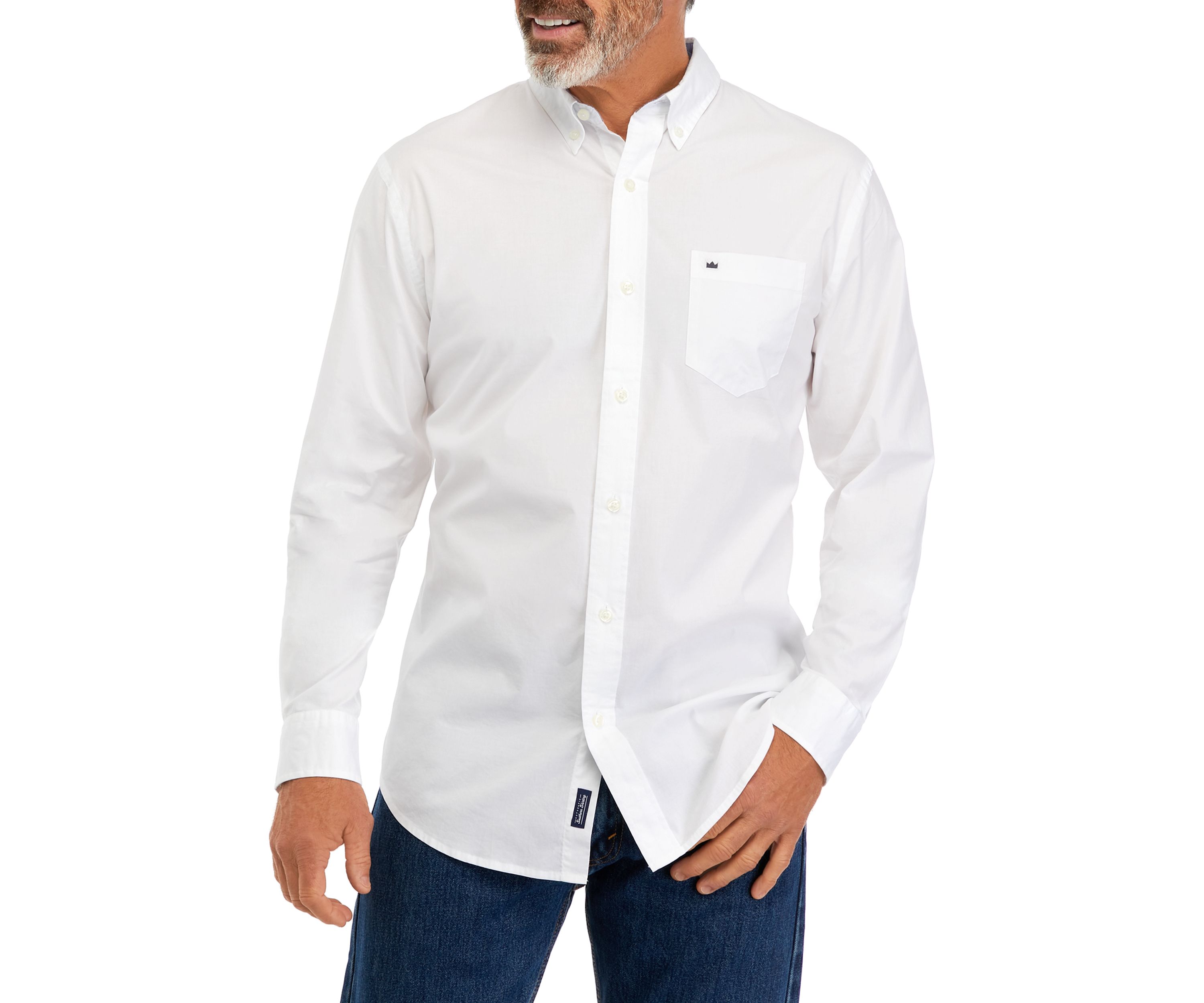 Long Sleeve Poplin Button Down Shirt 