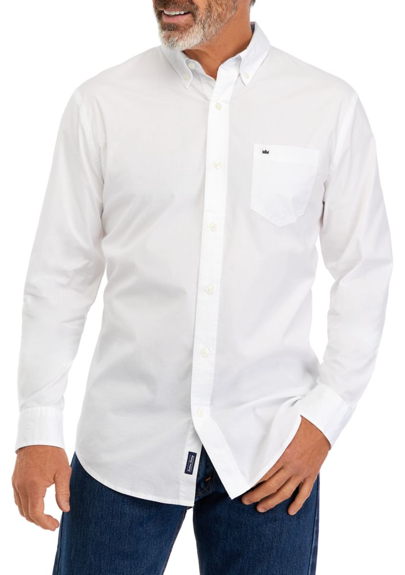 Long Sleeve Poplin Button Down Shirt 